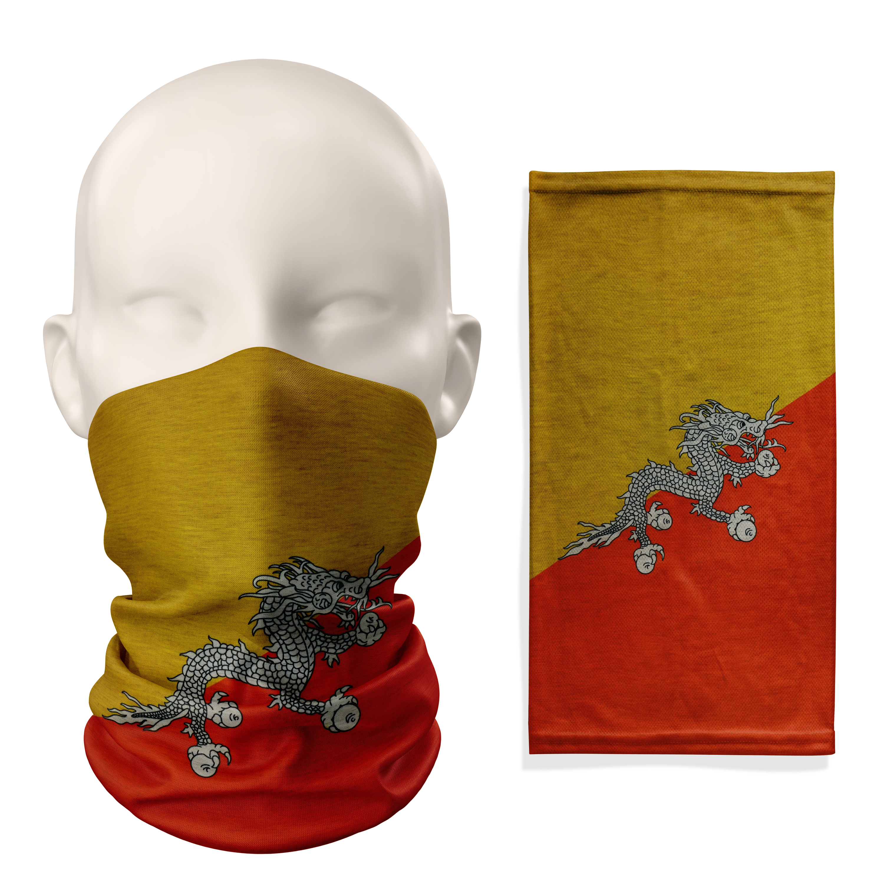 Bhutan Flag Snood  – Breathable Mask Neck Gaiter Face Covering