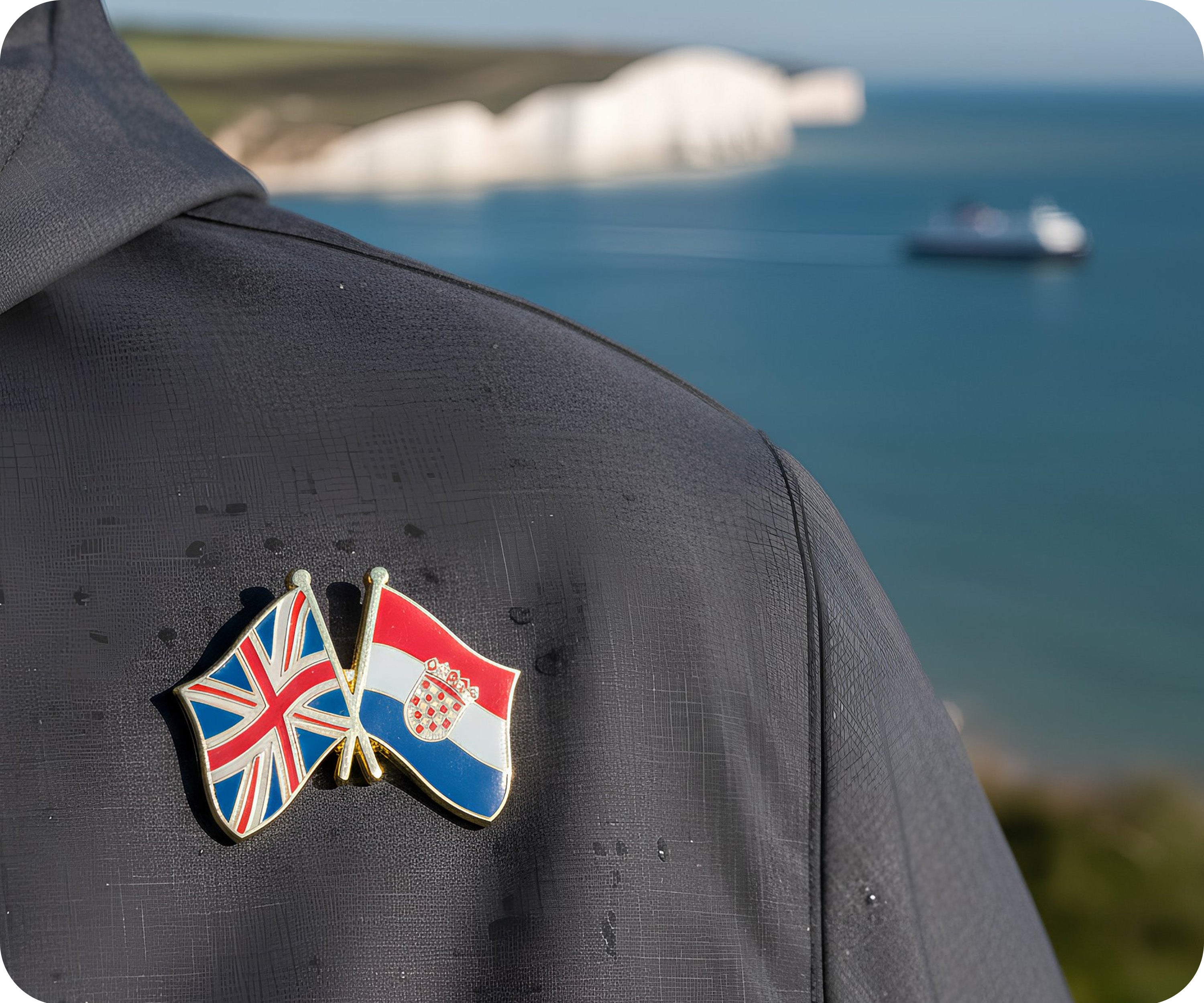 United Kingdom UK & Croatia Friendship Pin Badge