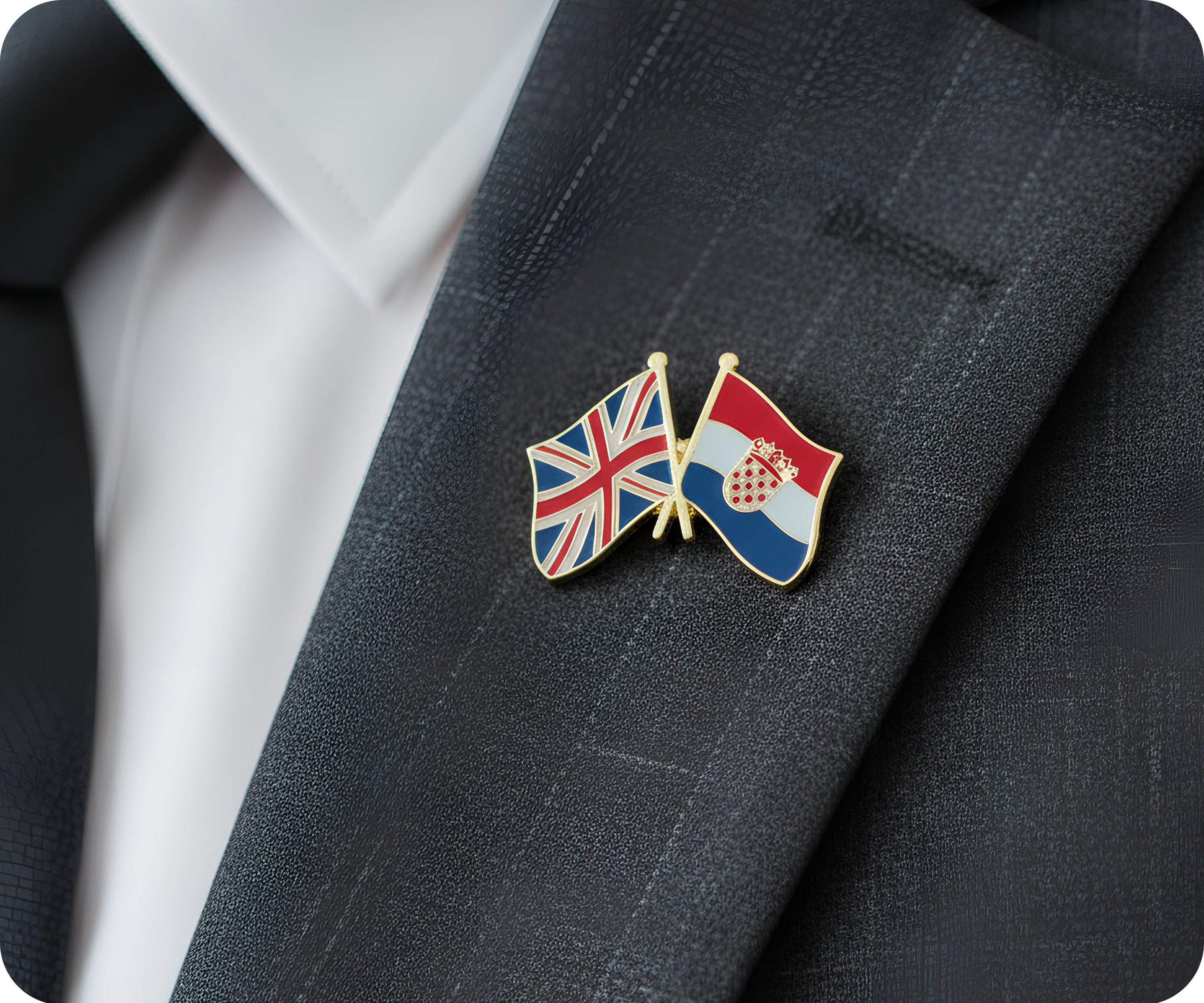 United Kingdom UK & Croatia Friendship Pin Badge Secondary image