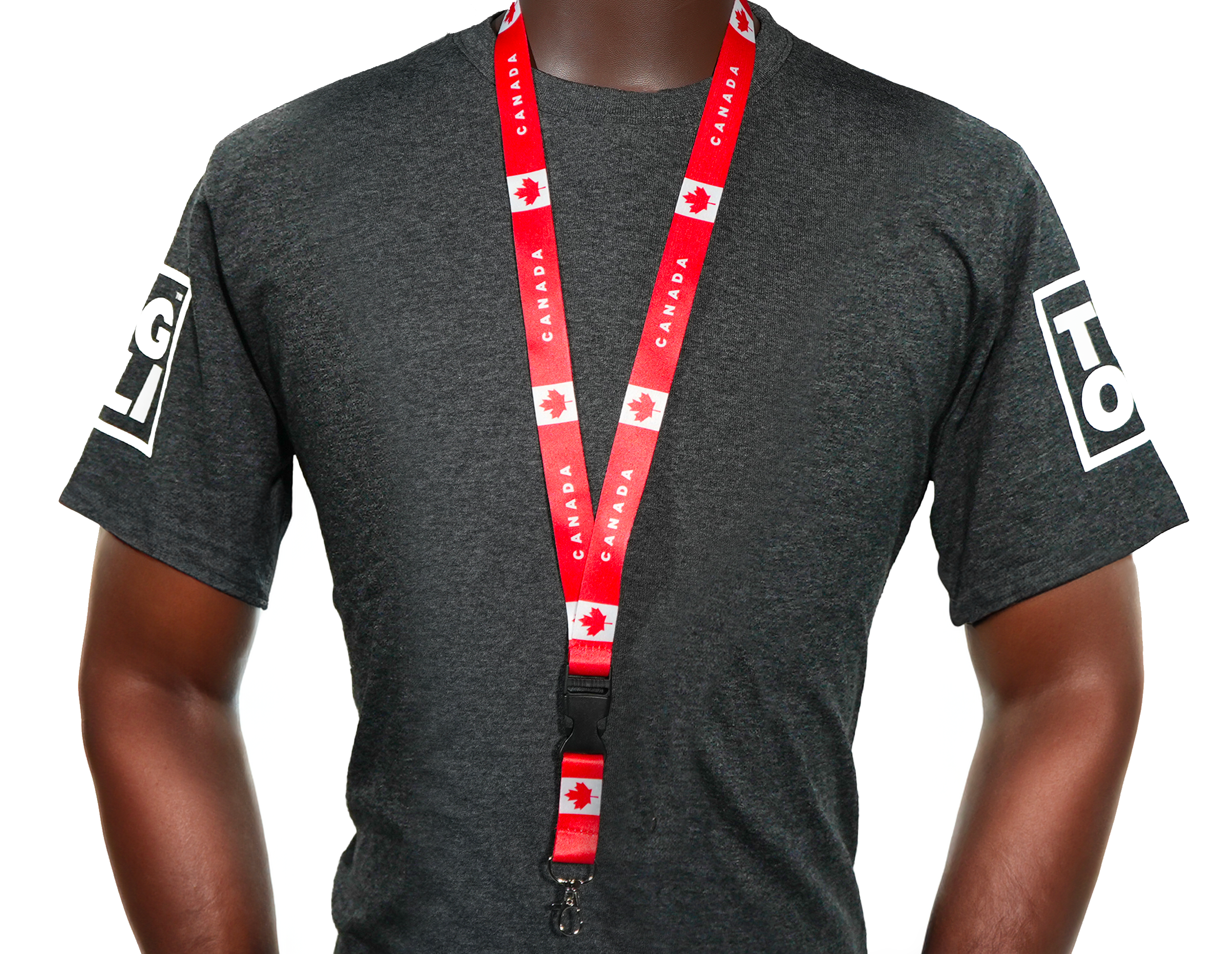 Canada Flag Lanyard – Red & White Maple Leaf Neck Strap