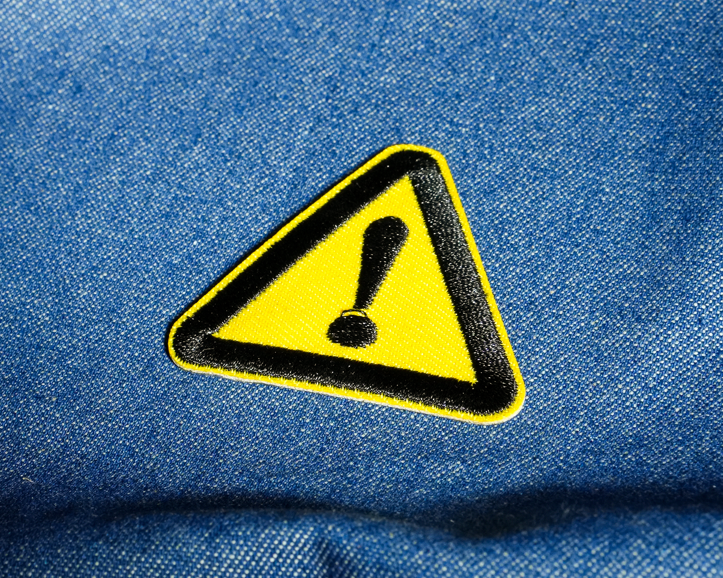 Hazard Caution Attention Embroidery Patch (5 x 5cm)