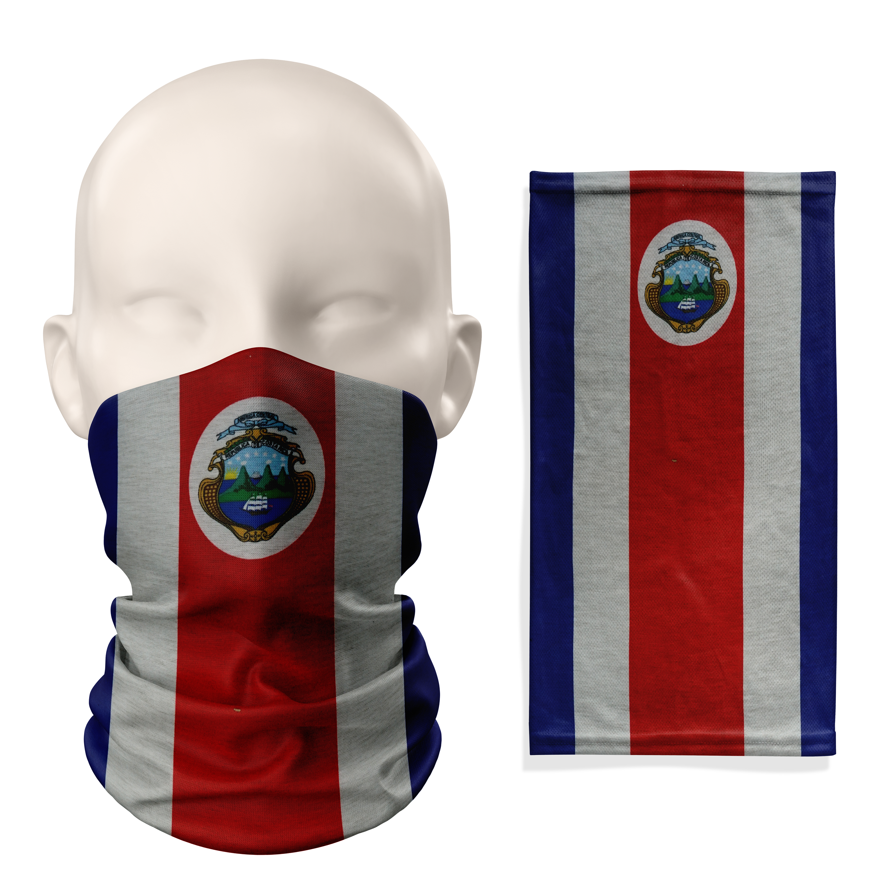 Costa Rica Flag Snood  – Breathable Mask Neck Gaiter Face Covering