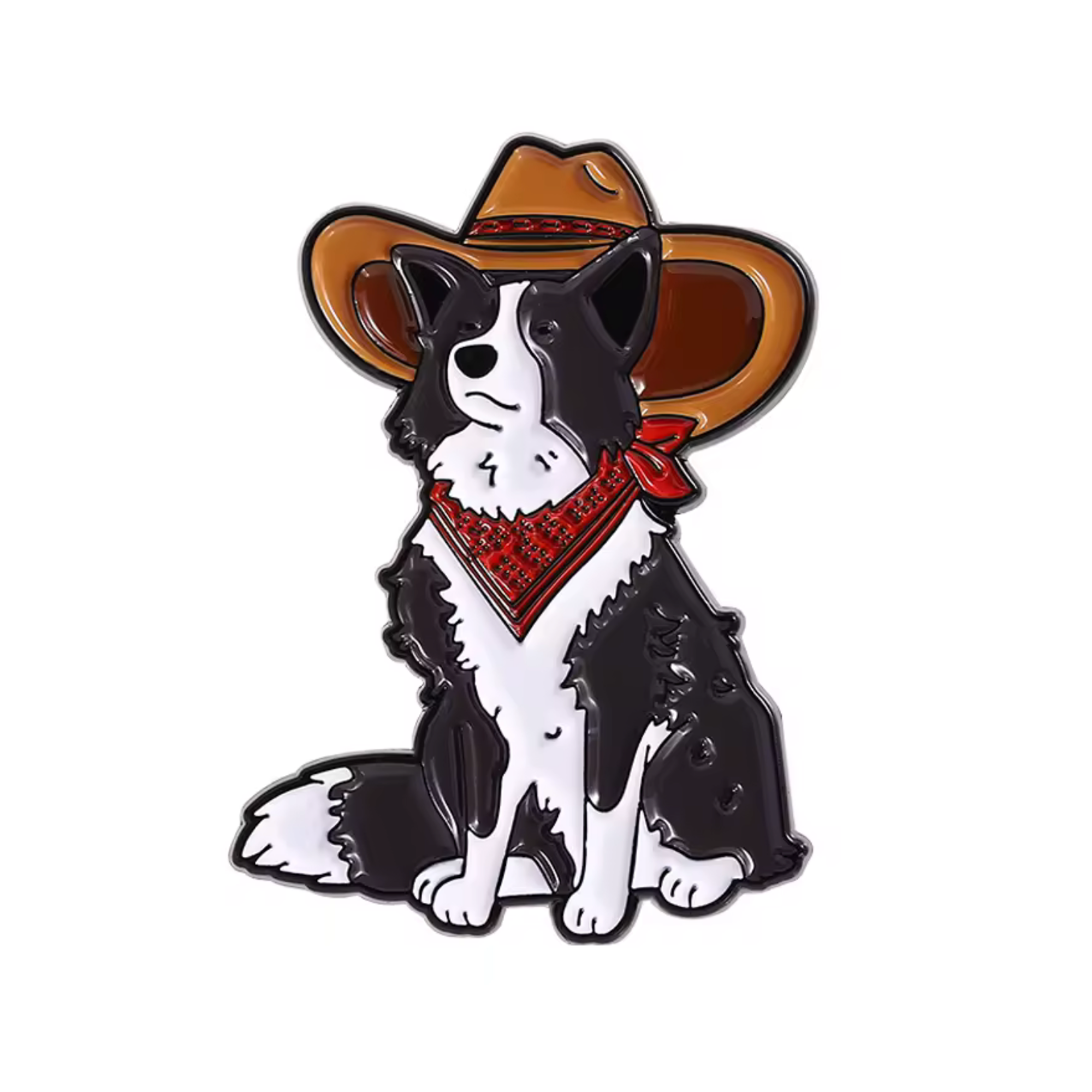 Border Collie Sheep Cow Boy Texas Dog Puppy Pin Badge Main image