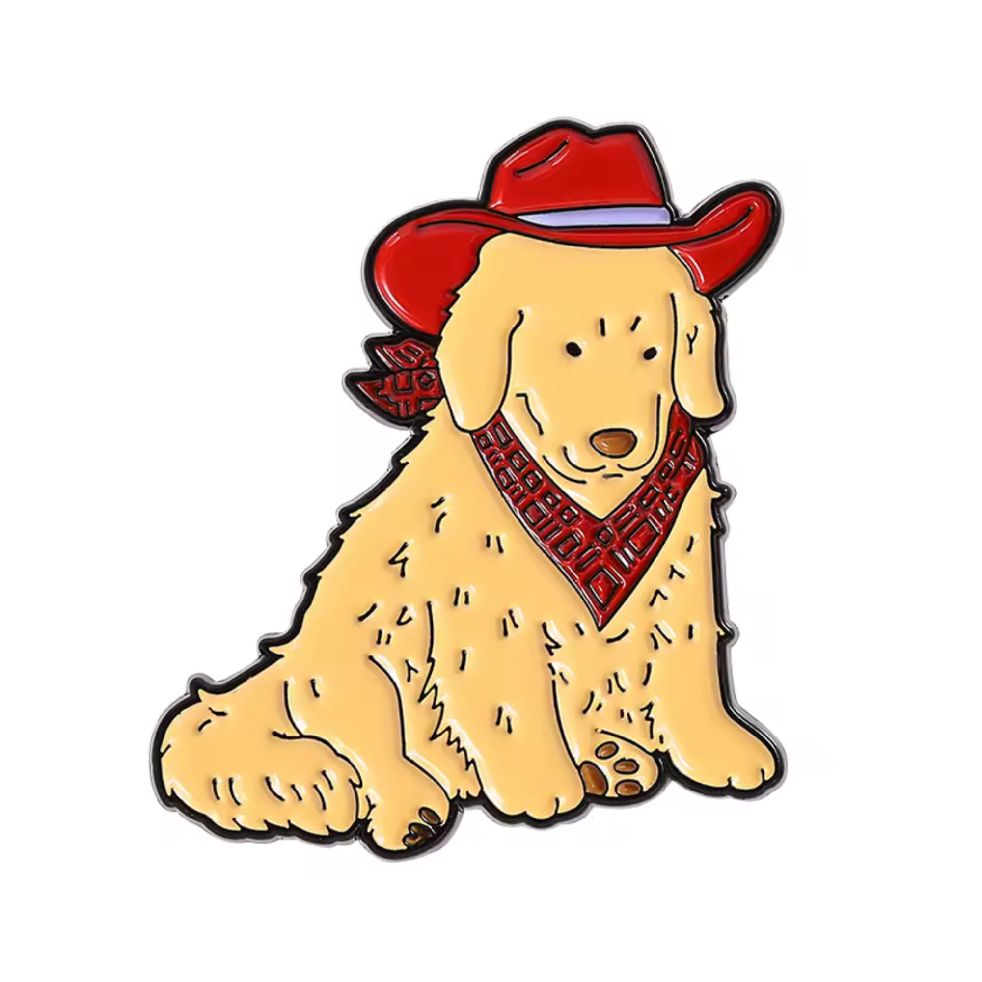 Labrador Cow Boy Texas Dog Puppy Pin Badge Main image