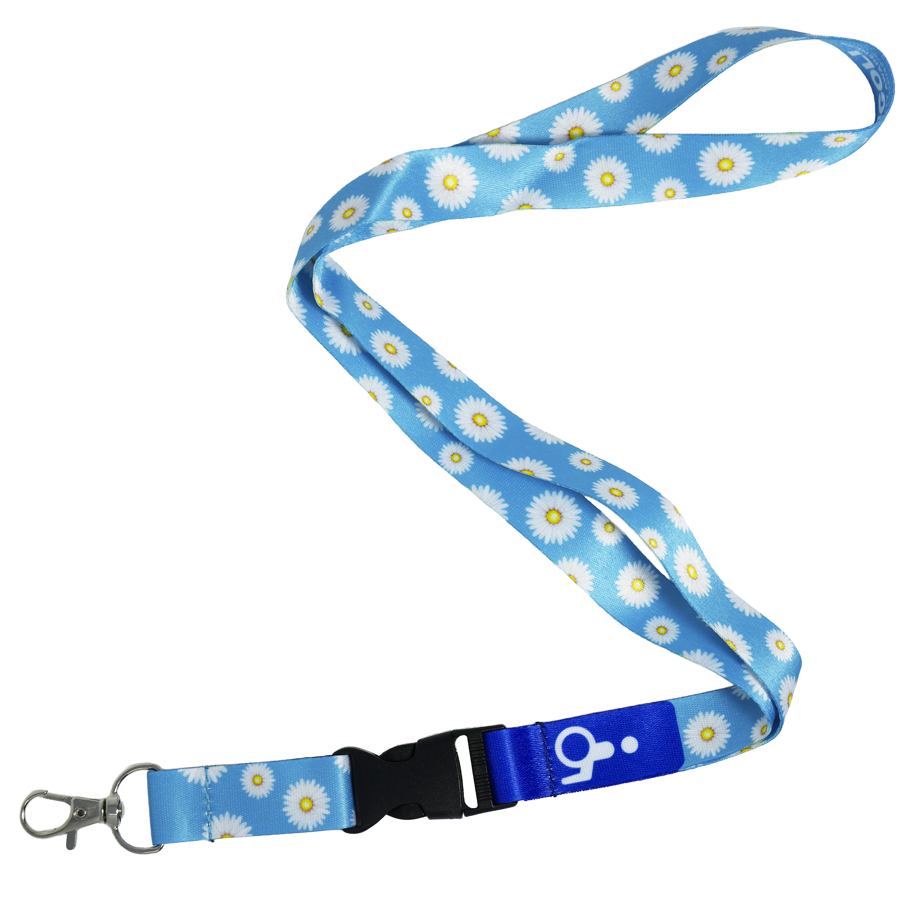 Disability Awareness Blue Daisy Flower Lanyard