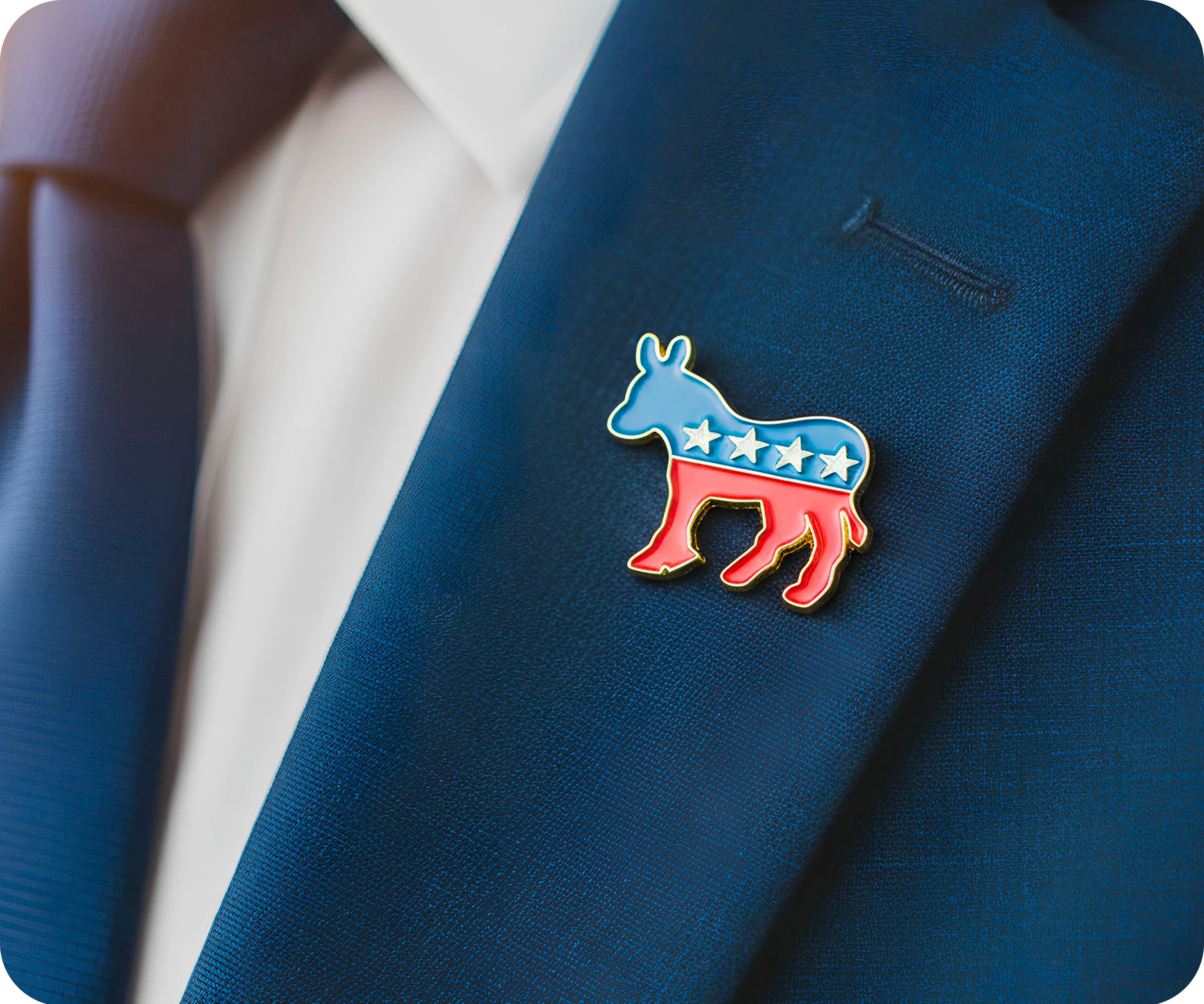 Democrat Donkey Pin Badge Secondary image