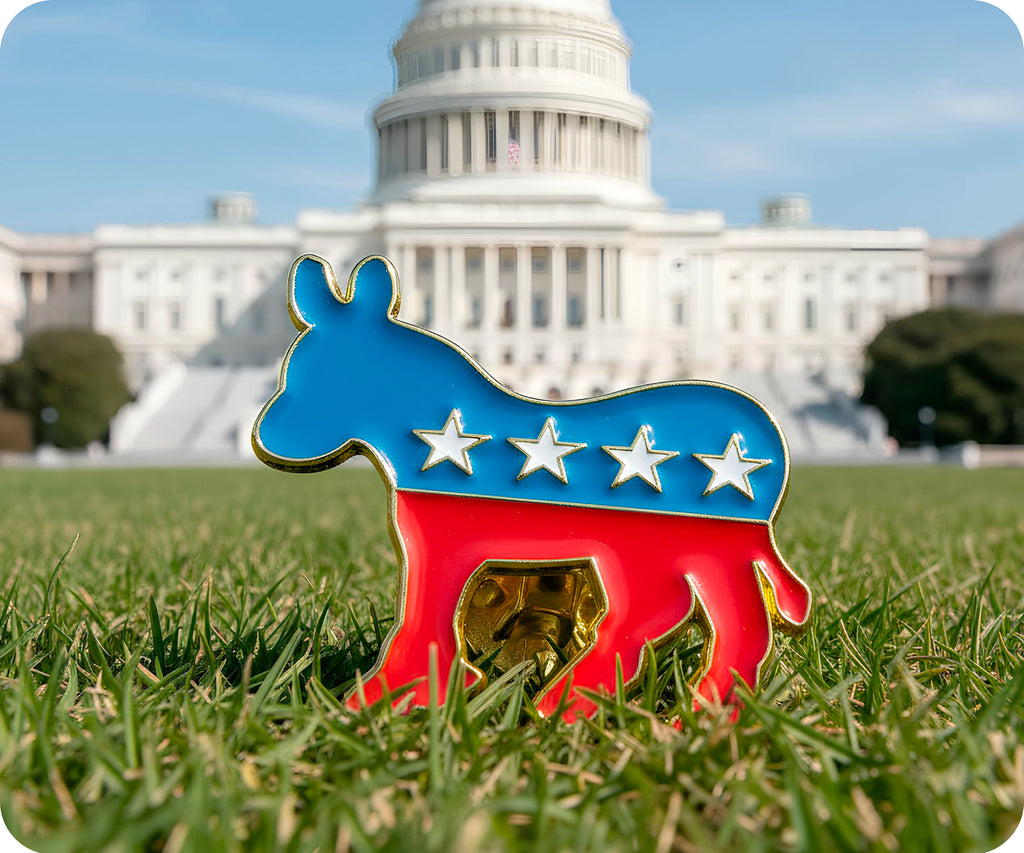 Democrat Donkey Pin Badge