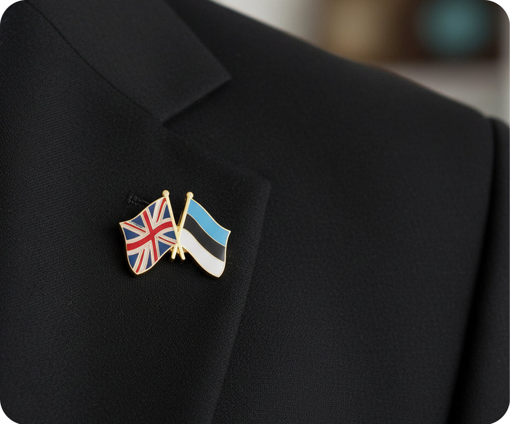 United Kingdom & Estonia Friendship Pin Badge
