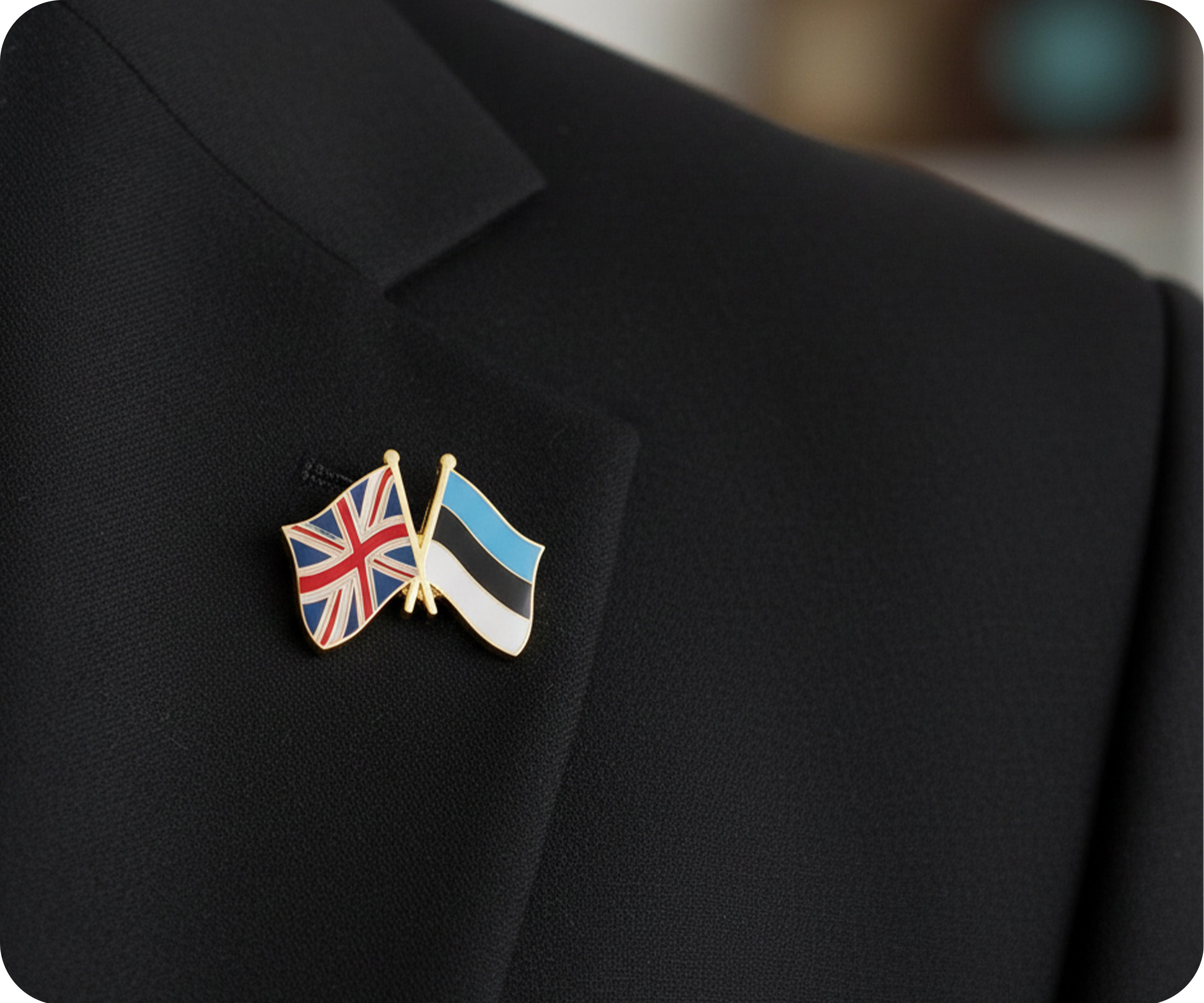 United Kingdom & Estonia Friendship Pin Badge