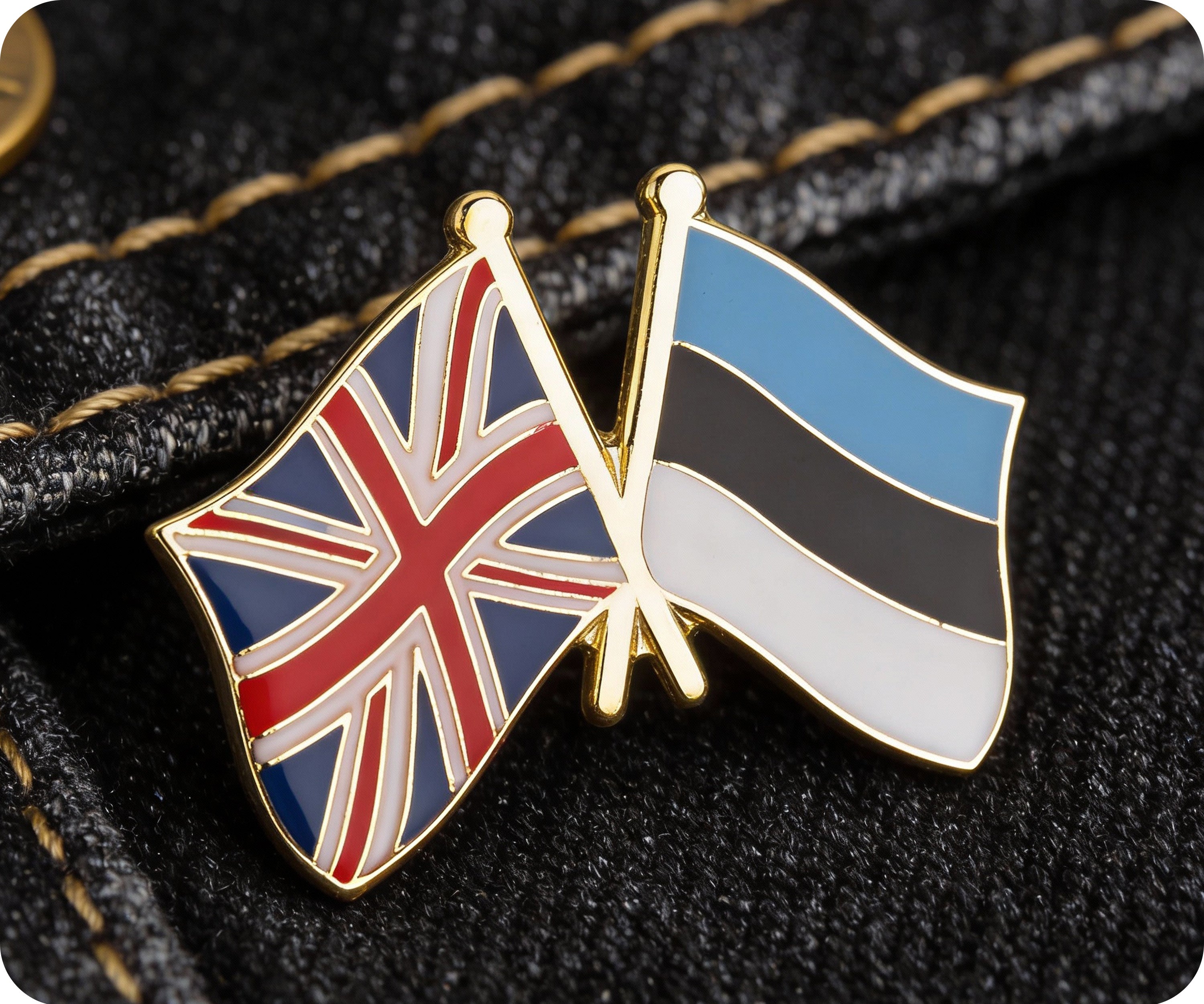 United Kingdom & Estonia Friendship Pin Badge