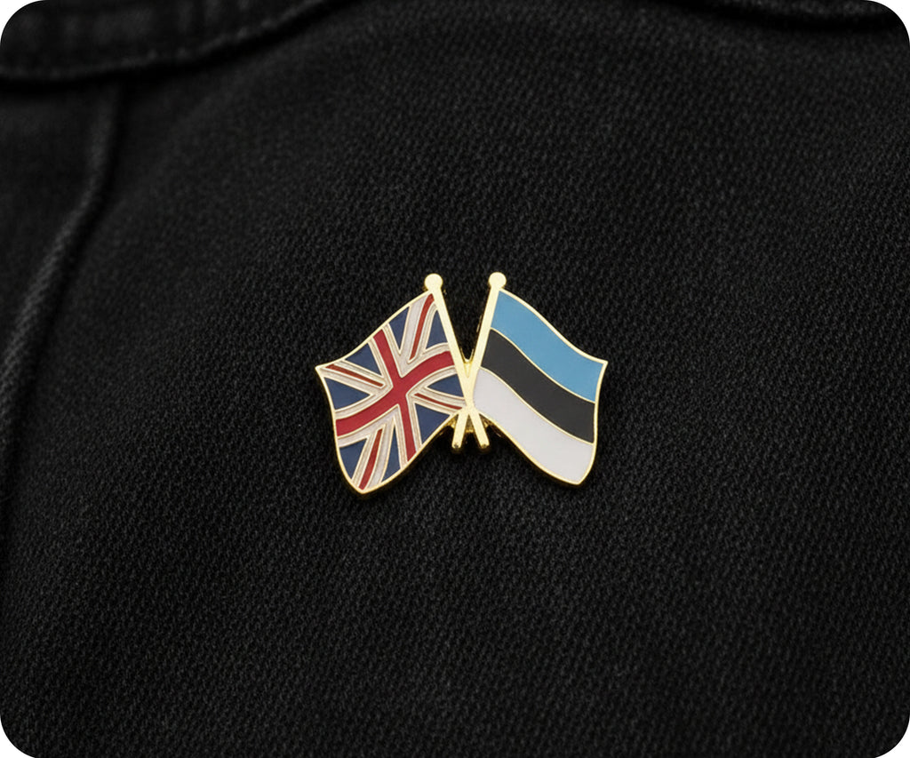 United Kingdom & Estonia Friendship Pin Badge