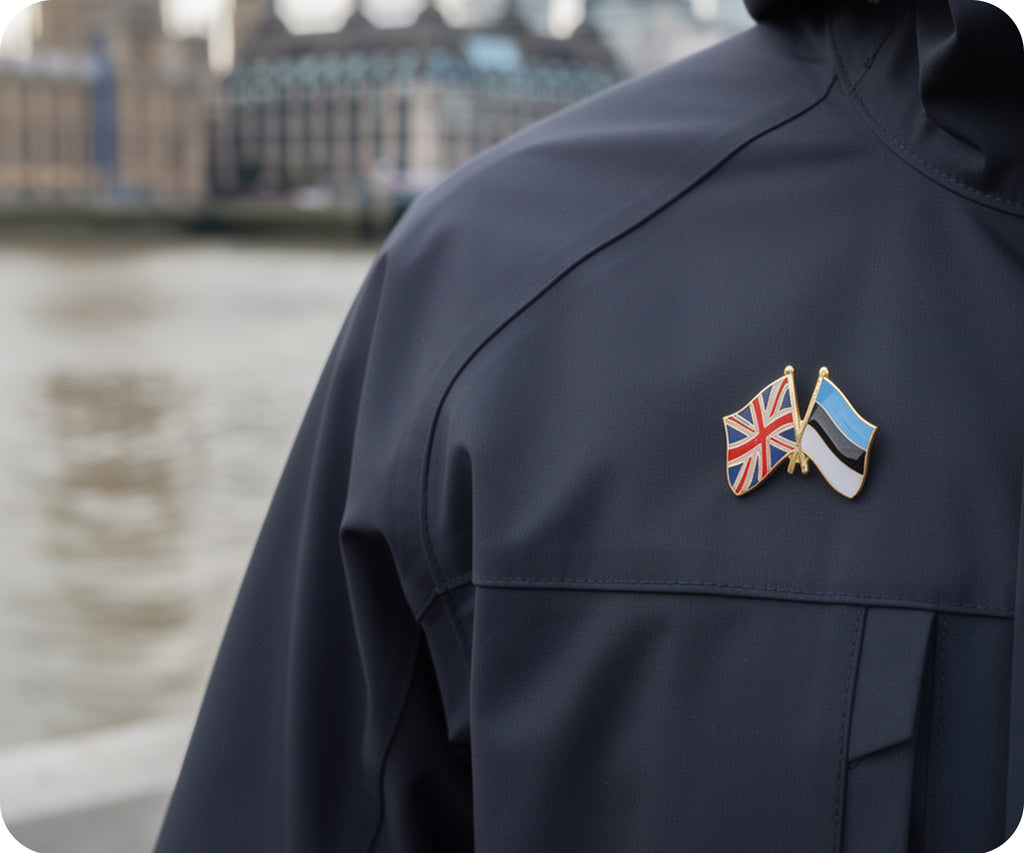 United Kingdom & Estonia Friendship Pin Badge