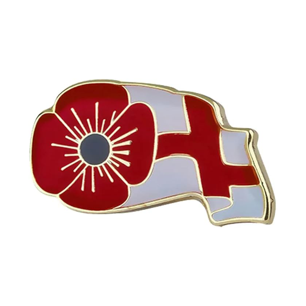 Poppy England St George Flag Pin Badge