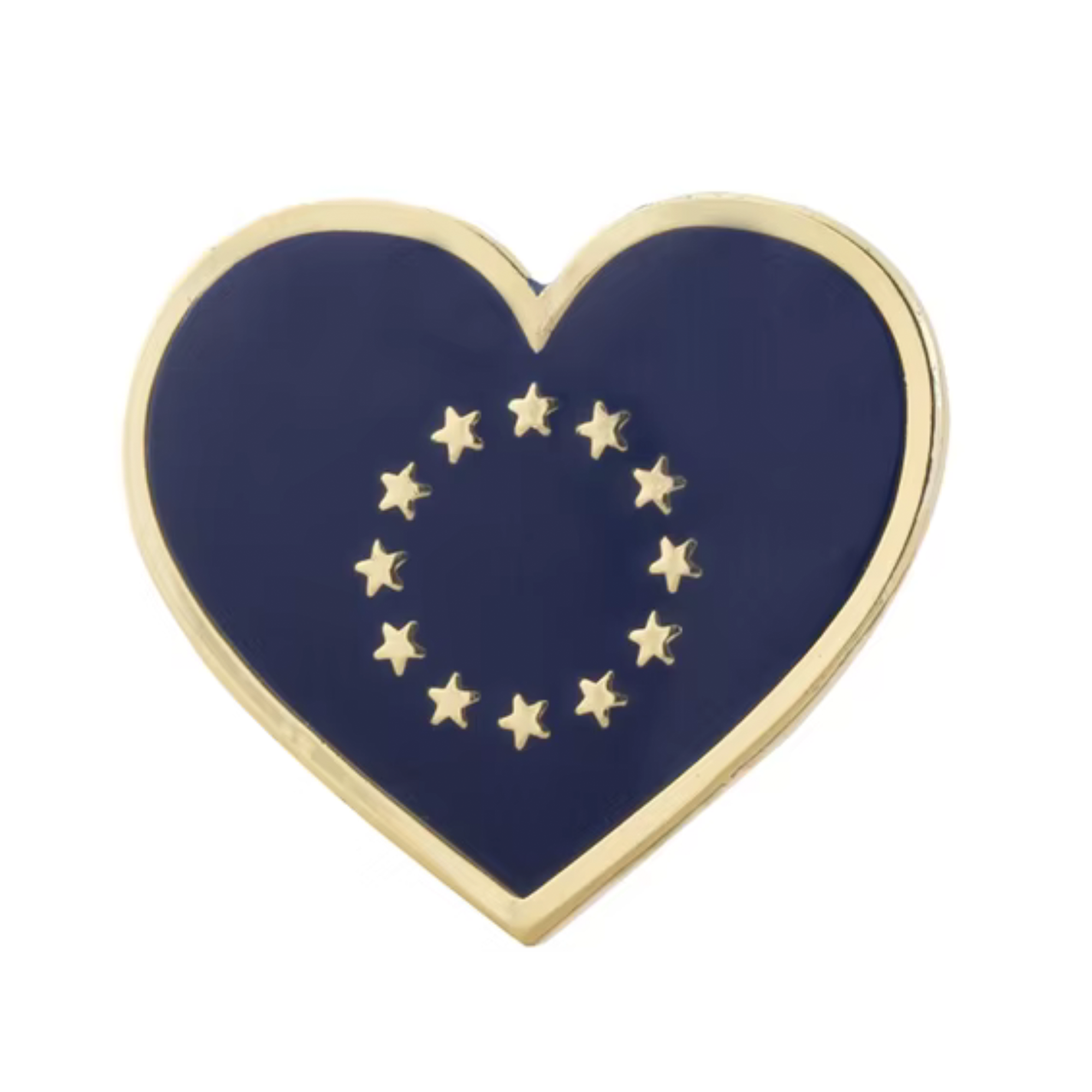 European Love Heart Flag Pin Badge Main image