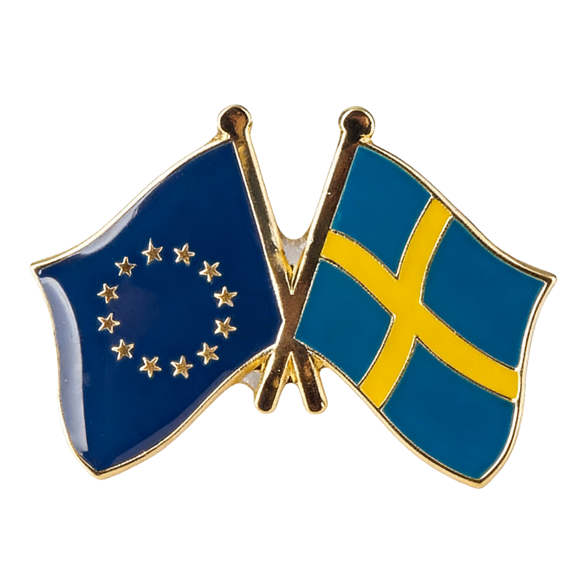 European Union & Sweden Friendship Pin Badge Main image