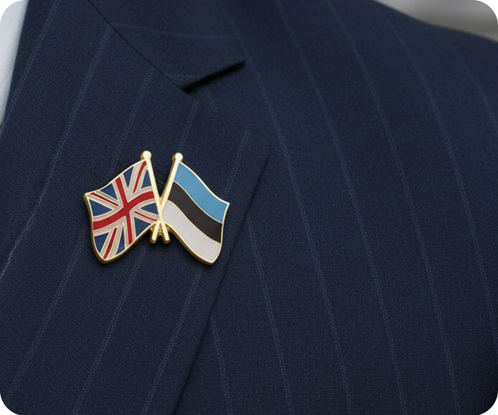 United Kingdom & Estonia Friendship Pin Badge