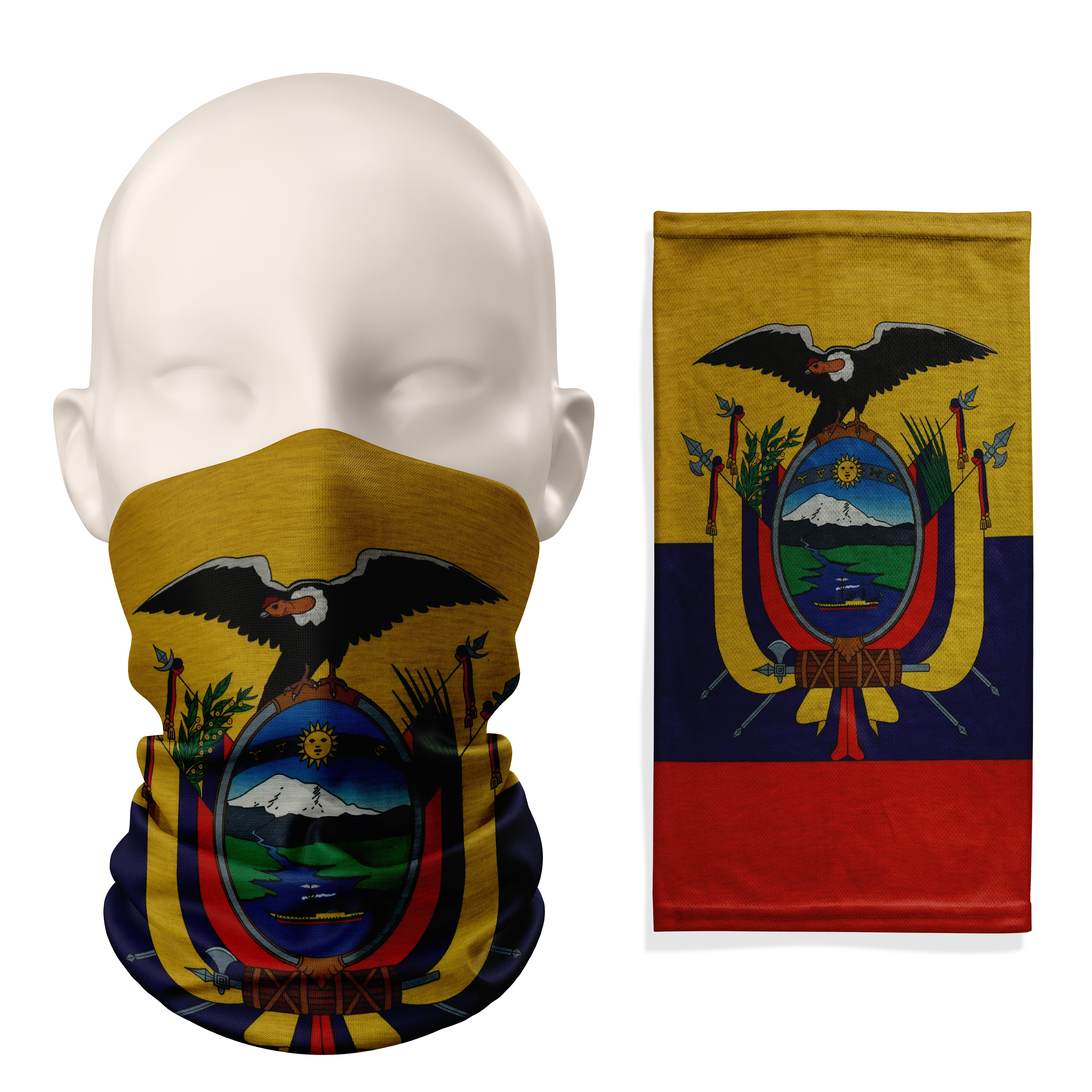 Ecuador Flag Snood  – Breathable Mask Neck Gaiter Face Covering