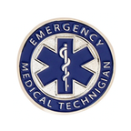 Emergency Medical Technician EMT Blue Round Pin Badge