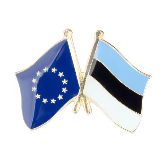 European Union EU & Estonia Friendship Pin Badge