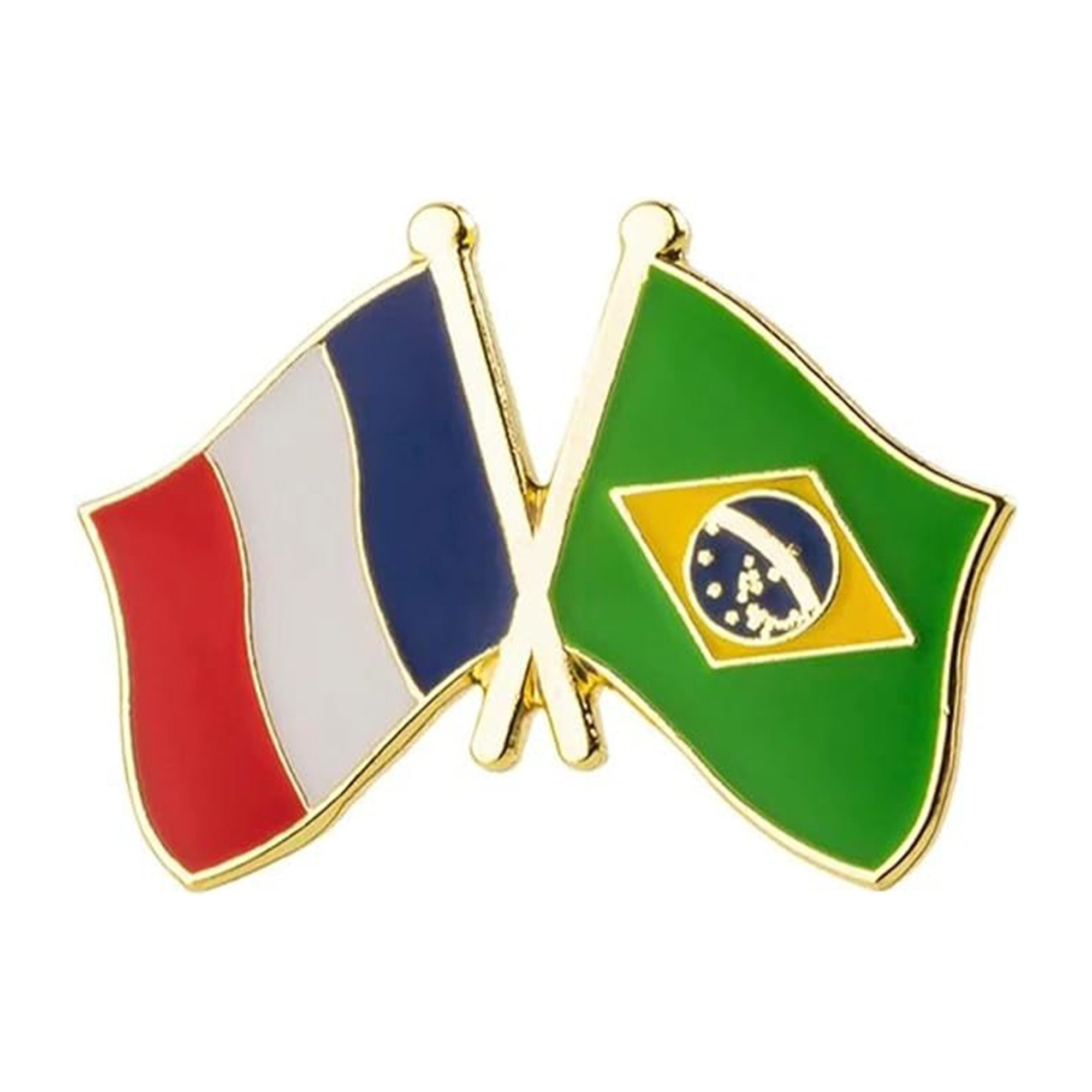 France & Brazil Friendship Pin Badge Main image