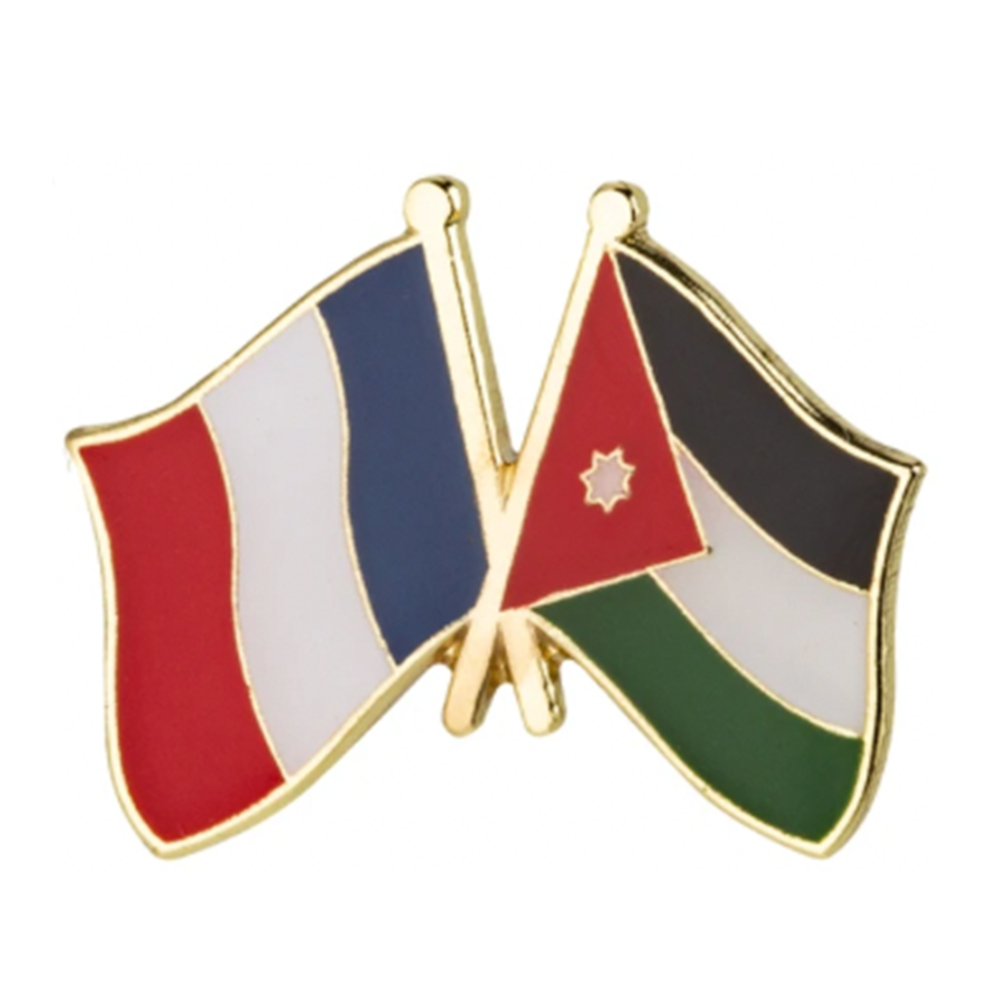 France & Jordan Friendship Pin Badge Main image