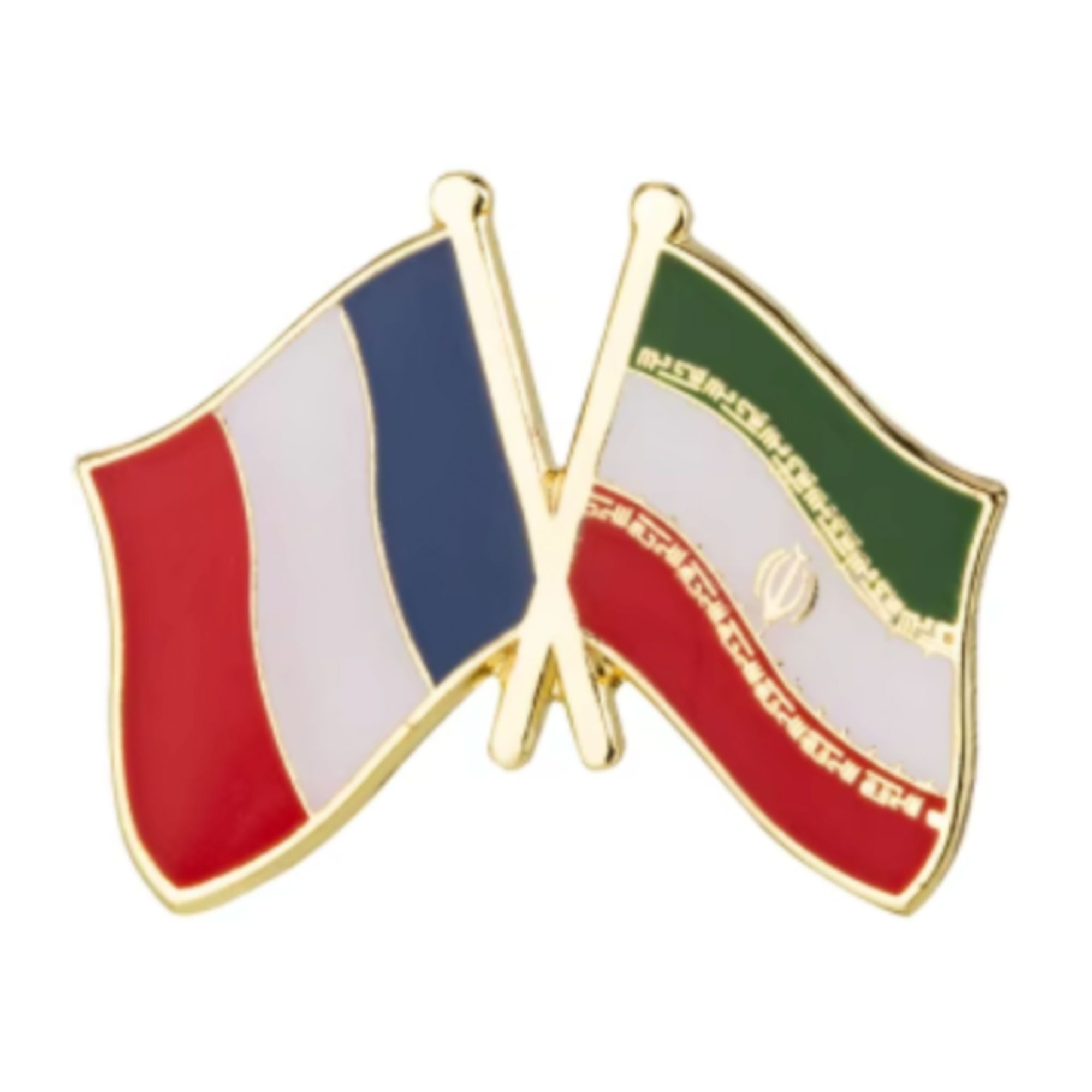 France & Iran Friendship Pin Badge Main image