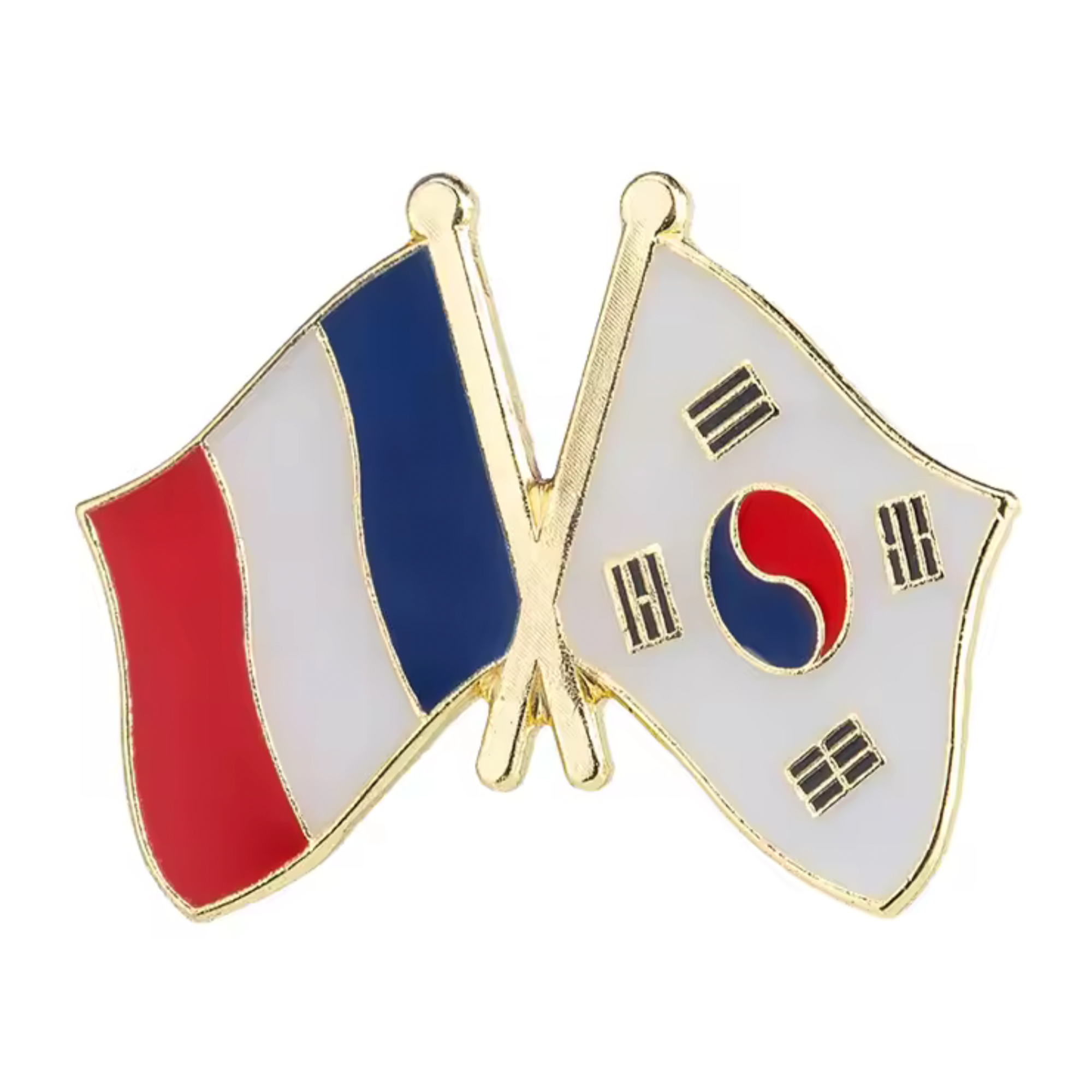 France & South Korea Friendship Pin Badge