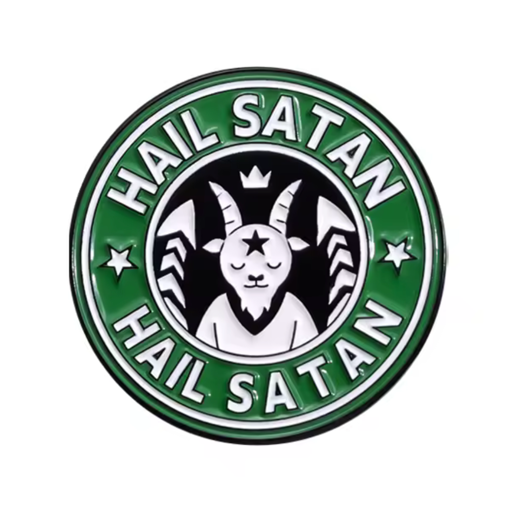 Hail Satan Coffee Devil Pin Badge