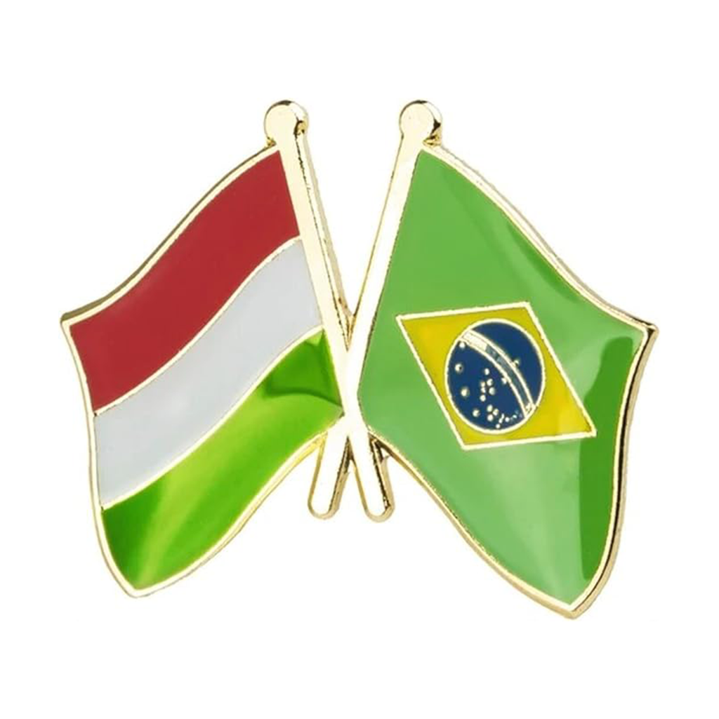 Hungary & Brazil Friendship Pin Badge