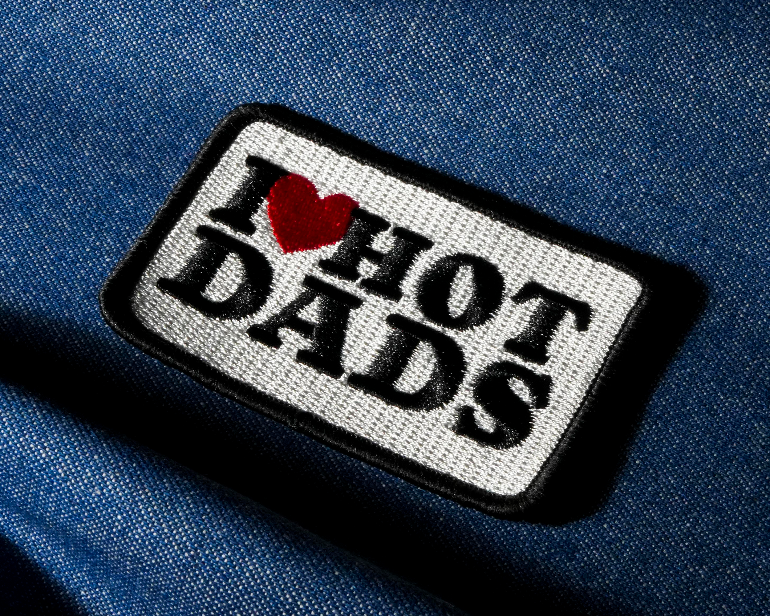 I Love Hot Dads Patch Iron On (7 x 5cm)