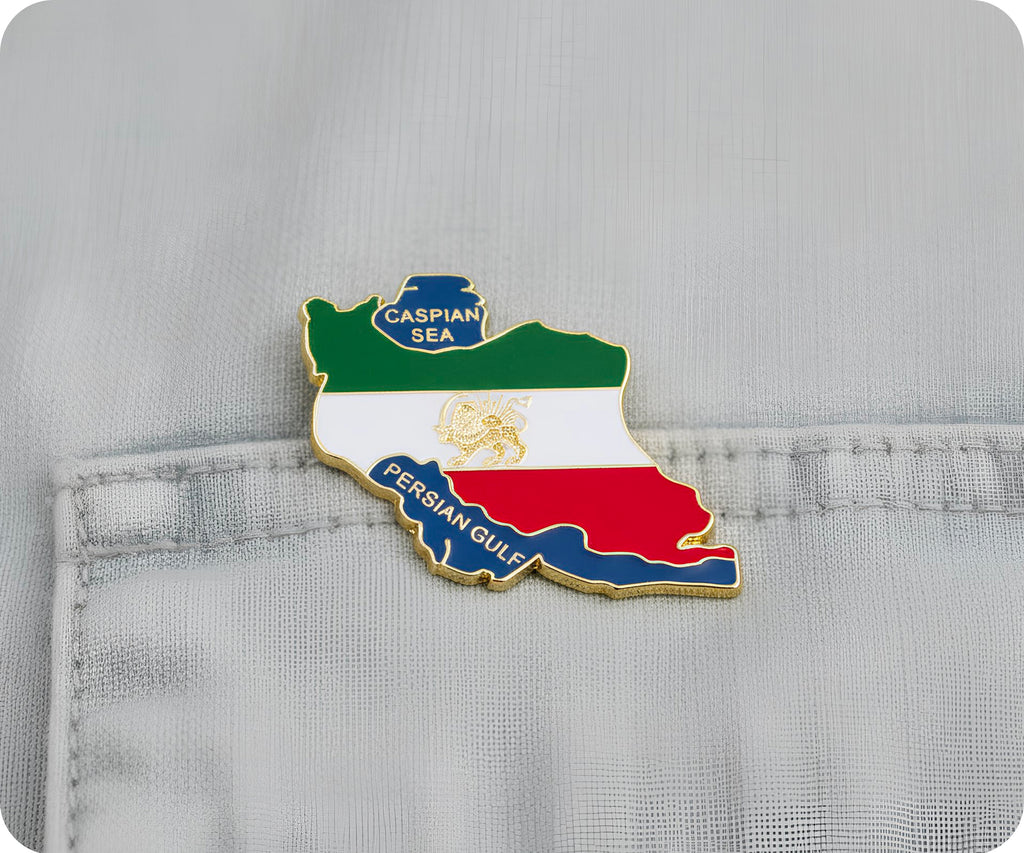 Iran Iranian Country Shape Pin Badge