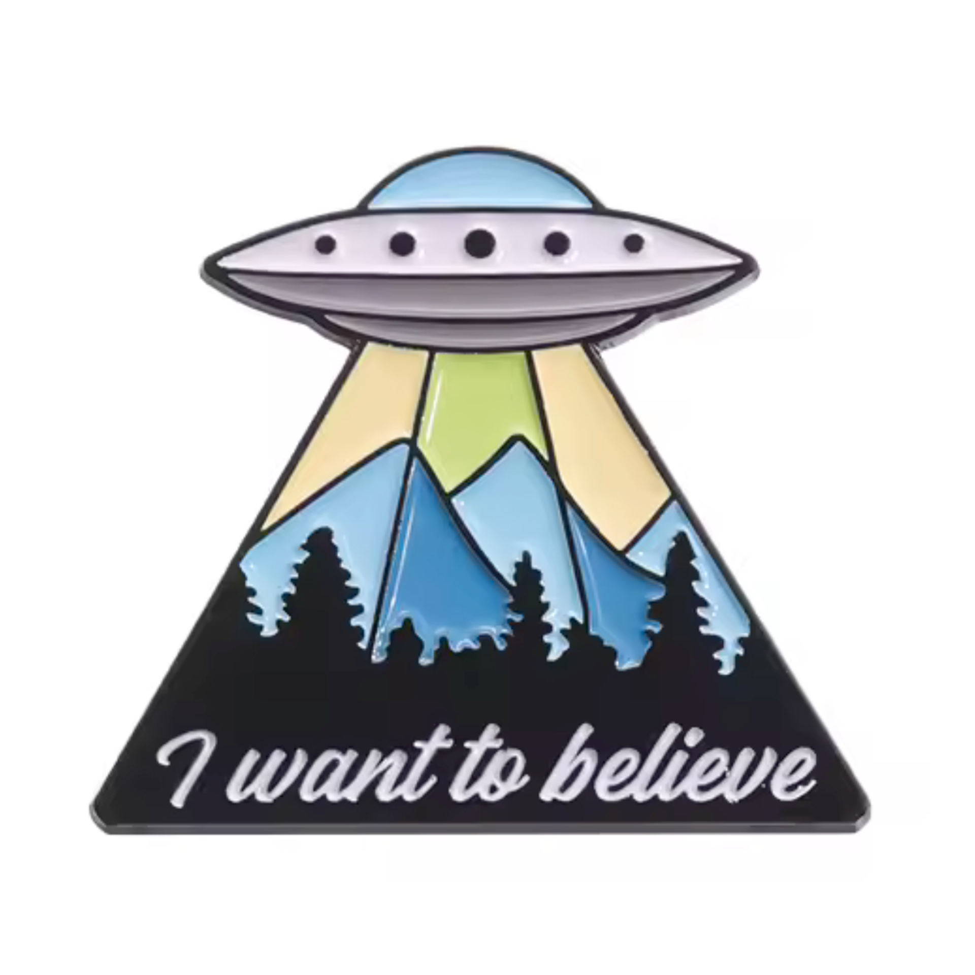 I Want To Believe Alien UFO Pin Badge