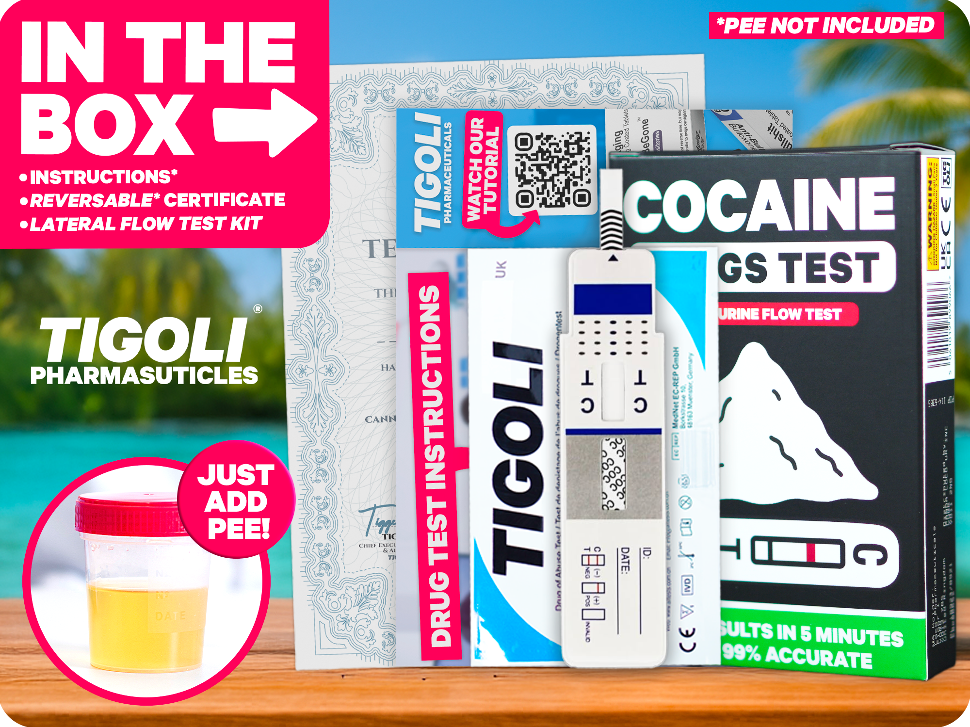 Cocaine Drug Test Kit – Rapid Lateral Flow Urine – Fun Gag Gift & Home Test Kit