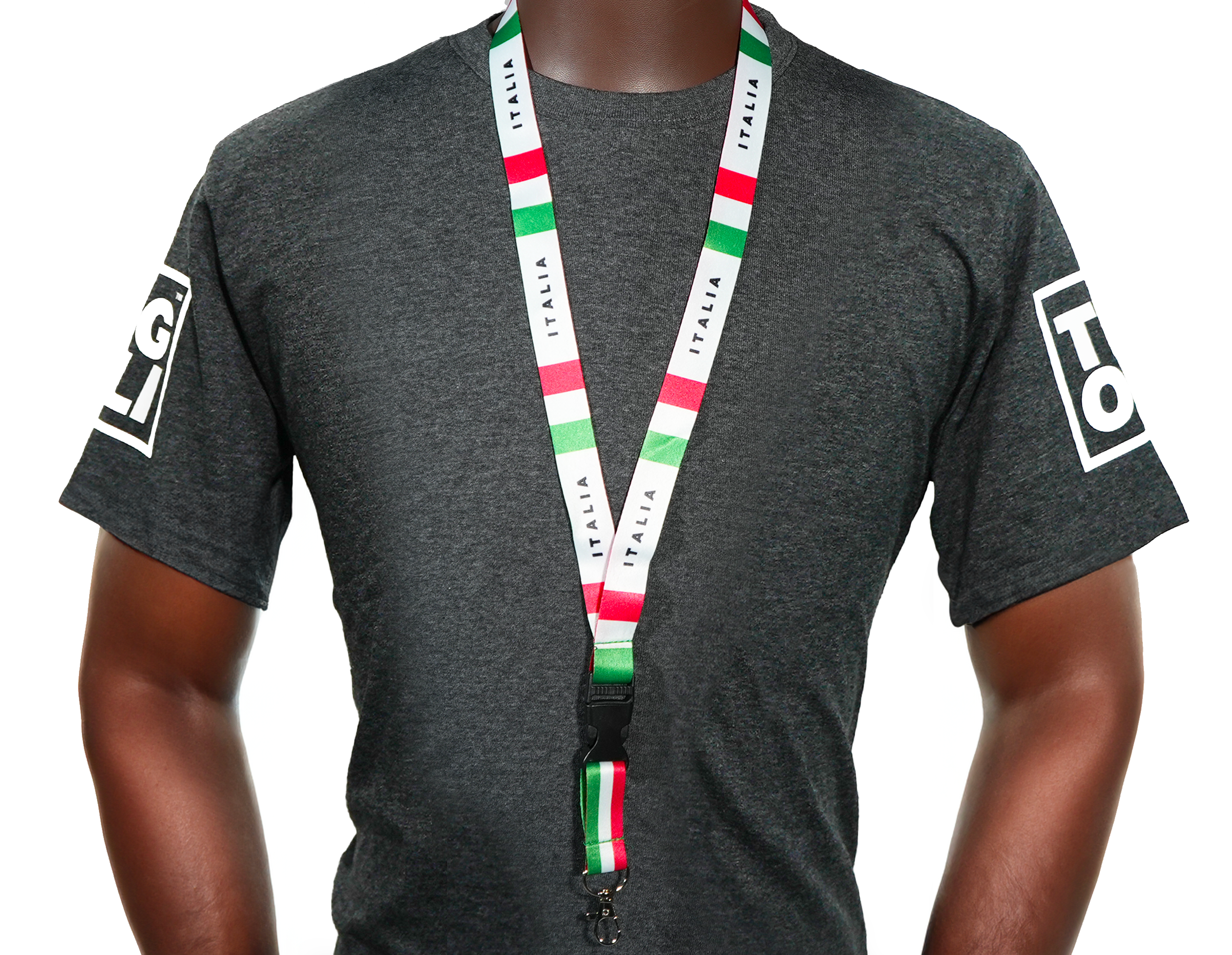 Italy Flag Lanyard – Tricolore Green, White & Red “Italia” Design
