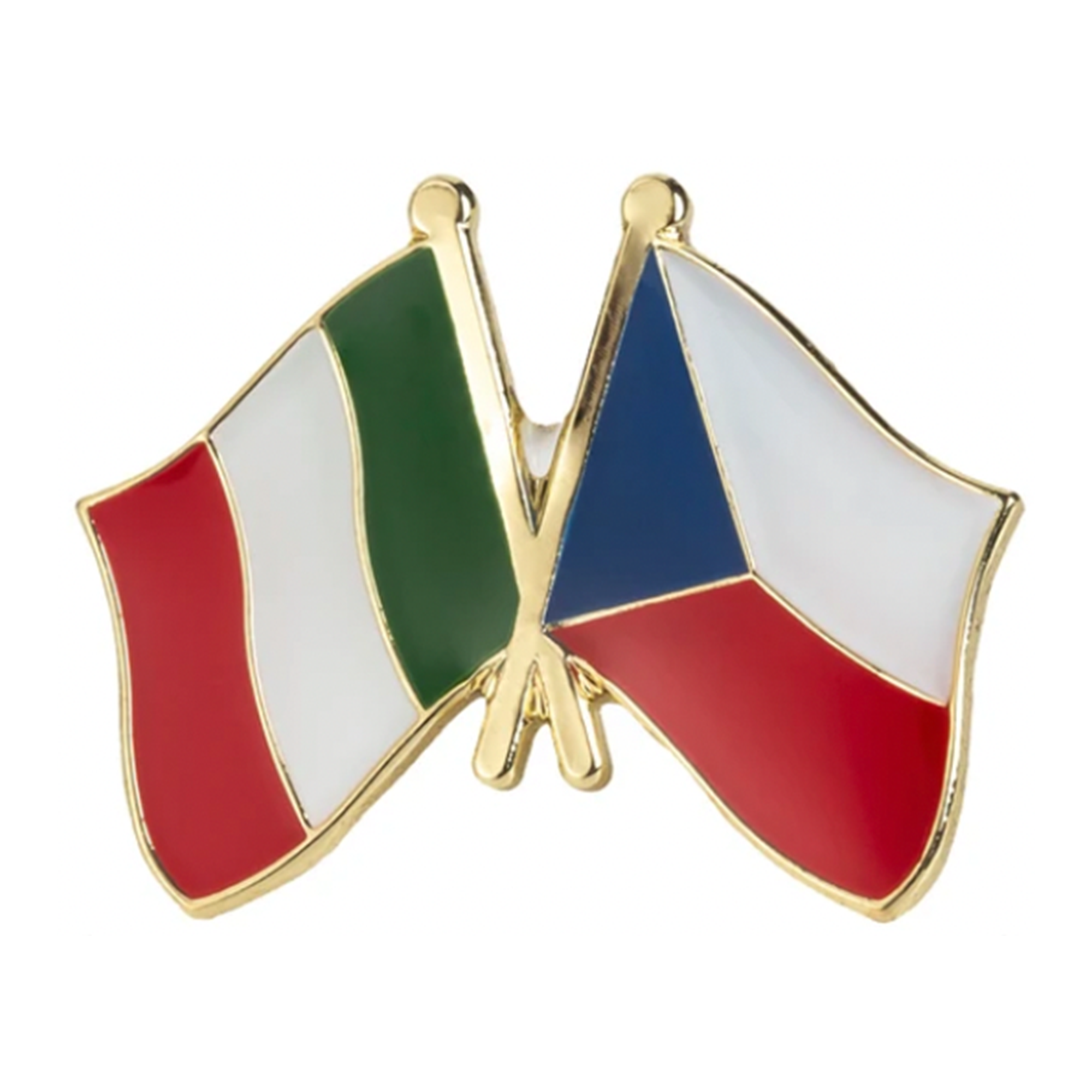 Italy & Czech Republic Friendship Pin Badge Main image