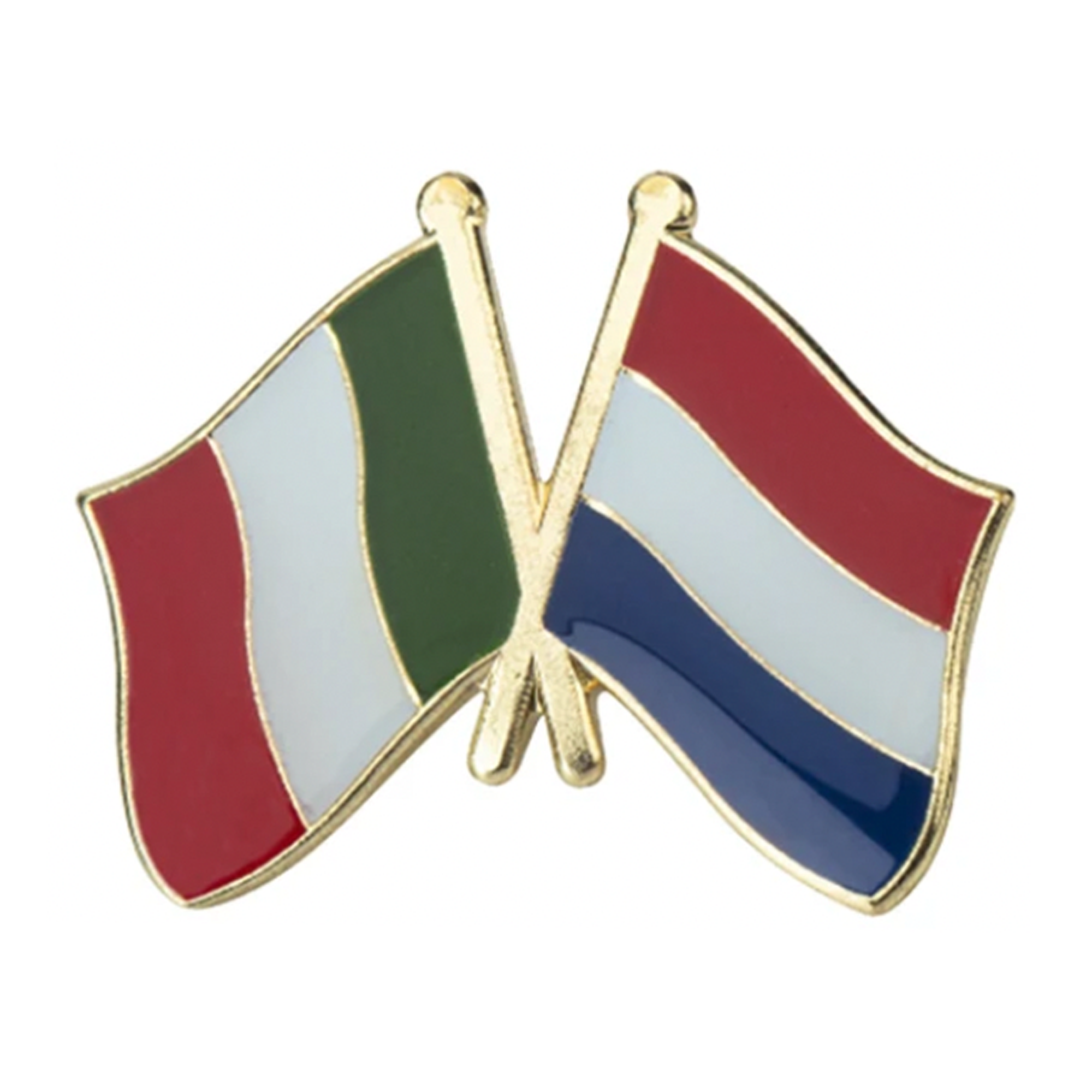 Italy & The Netherlands Friendship Pin Badge Main image