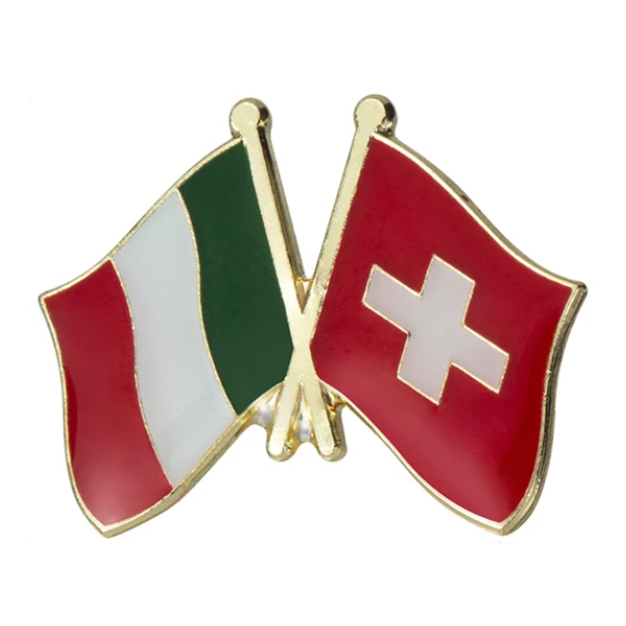Italy & Switzerland Friendship Pin Badge Main image