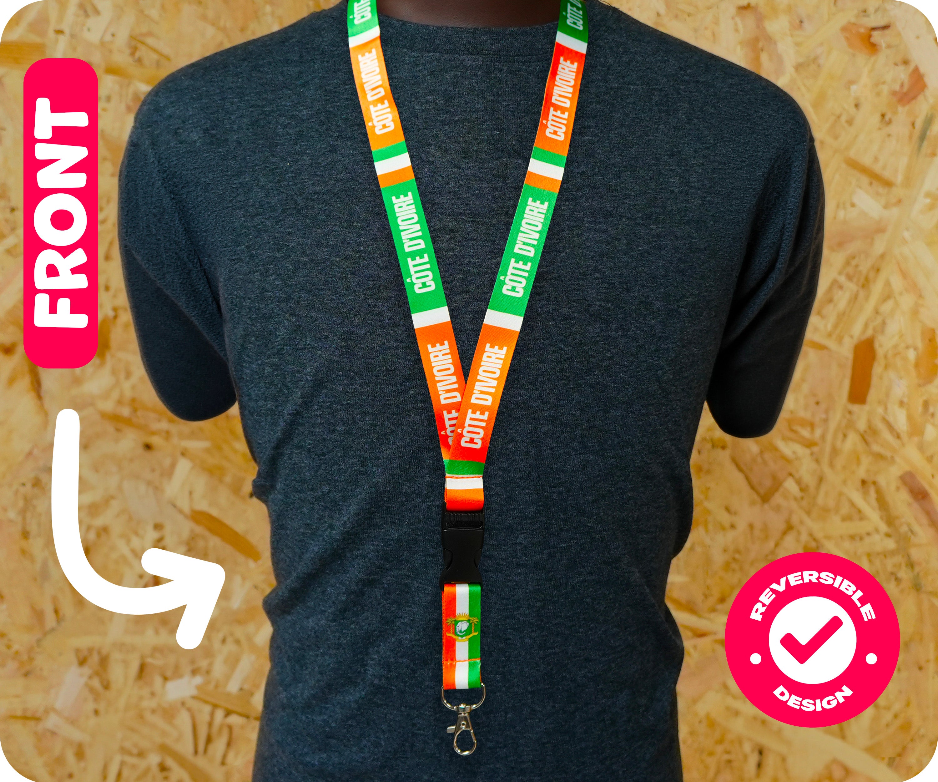 Côte d’Ivoire Flag Ivory Coast Lanyard Secondary image