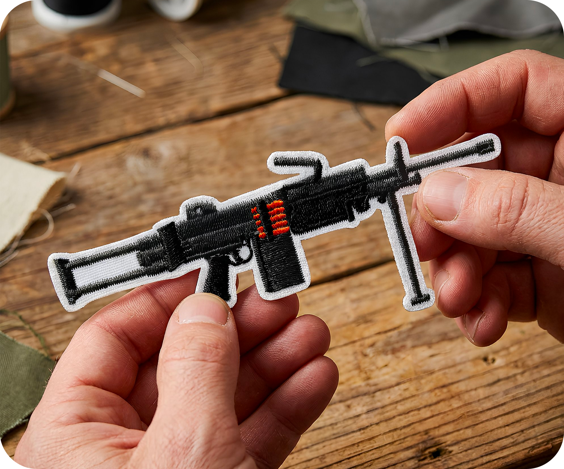 M249 SAW Machine Gun Iron On Patch (9.5 x 3cm)