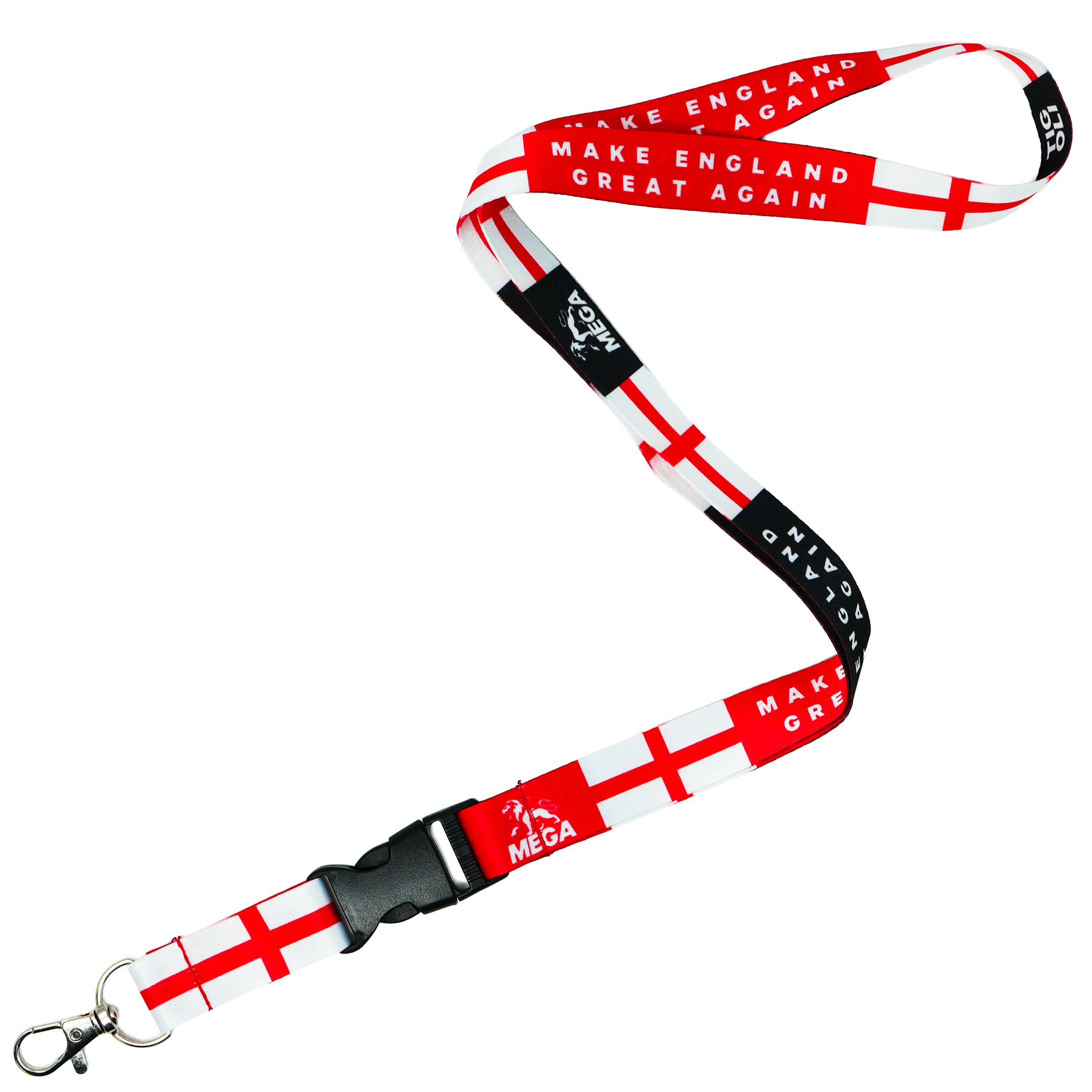 Make England Great Again Lanyard MEGA – St George’s Cross England Flag Neck Strap