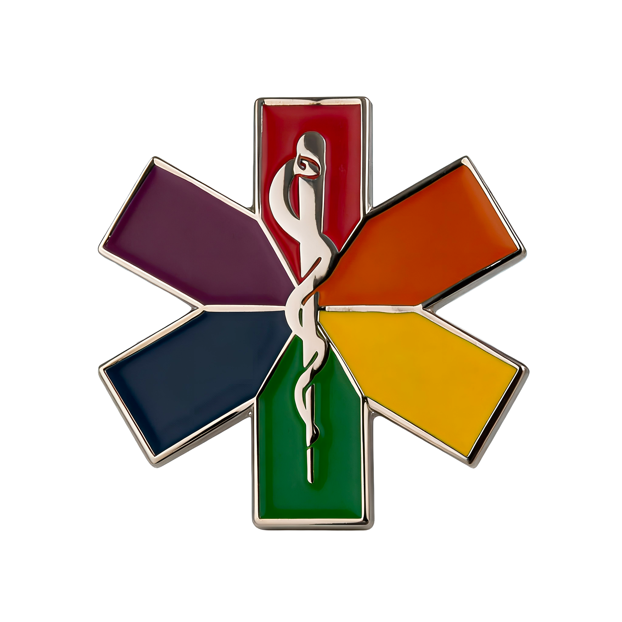 Rainbow Medical Ambulance Star Pin Badge Main image