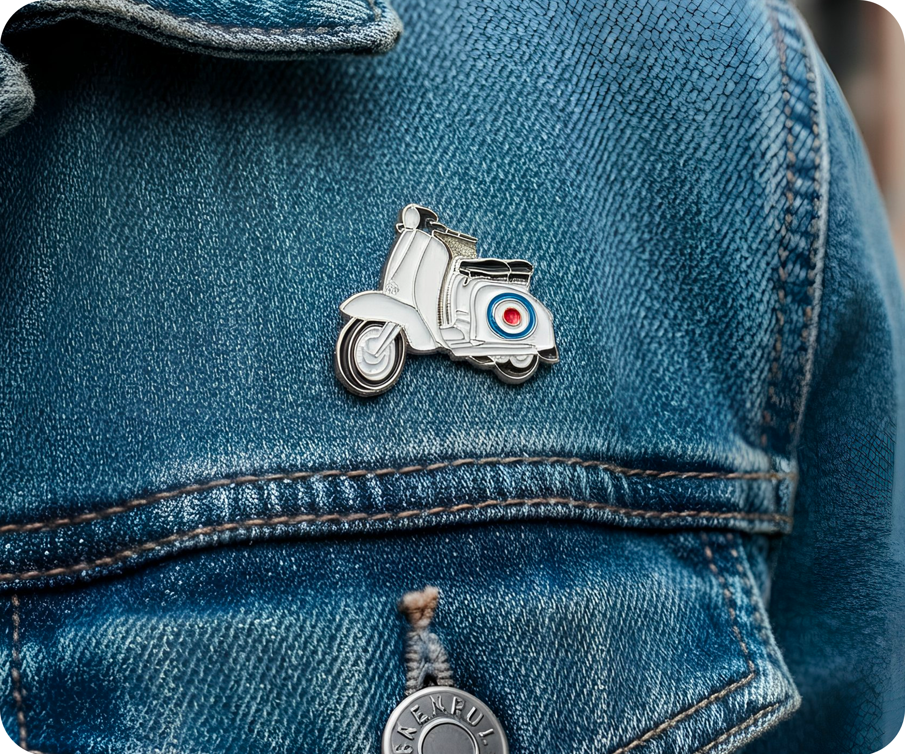 Moped Scooter Pin Badge Secondary image