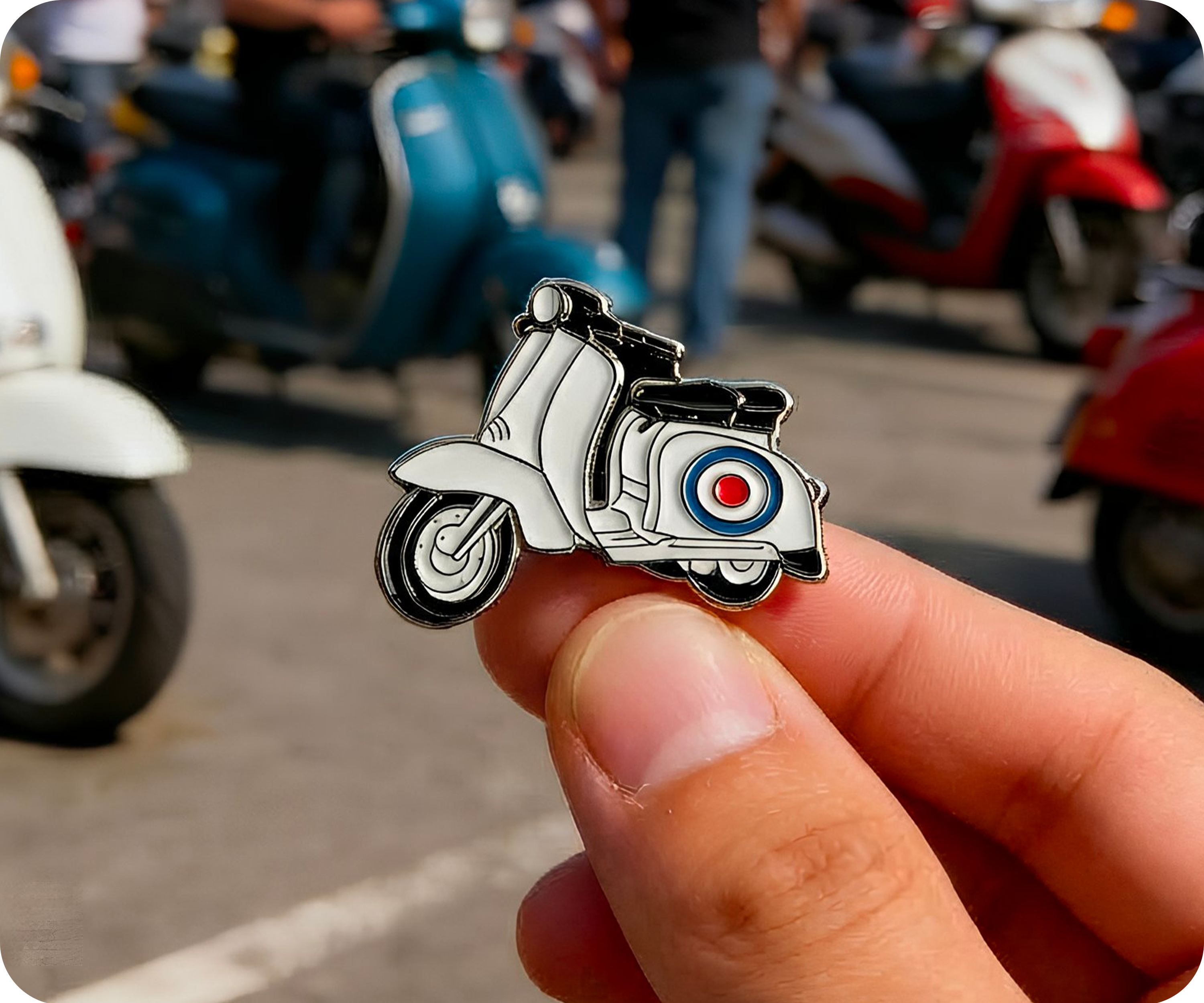 Moped Scooter Pin Badge