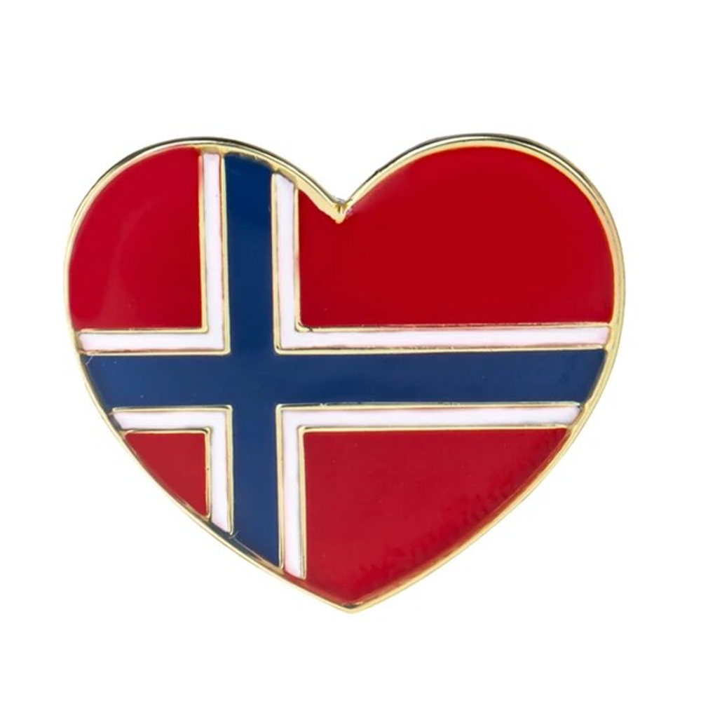Norway Love Heart Flag Pin Badge Main image