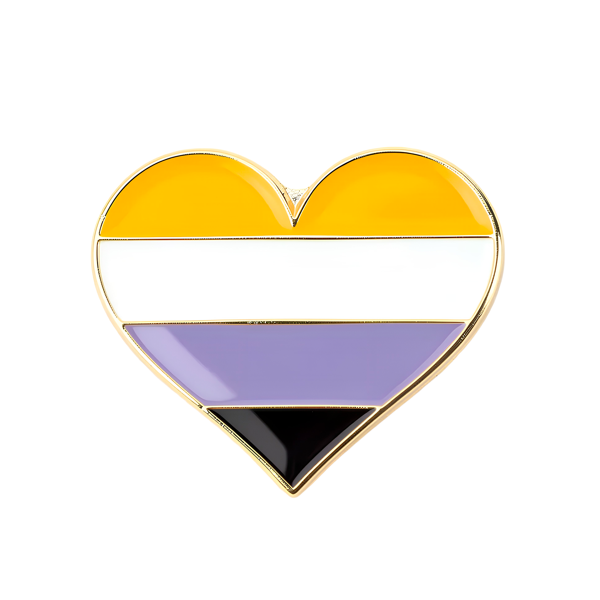 Non Binary Heart Pin Badge