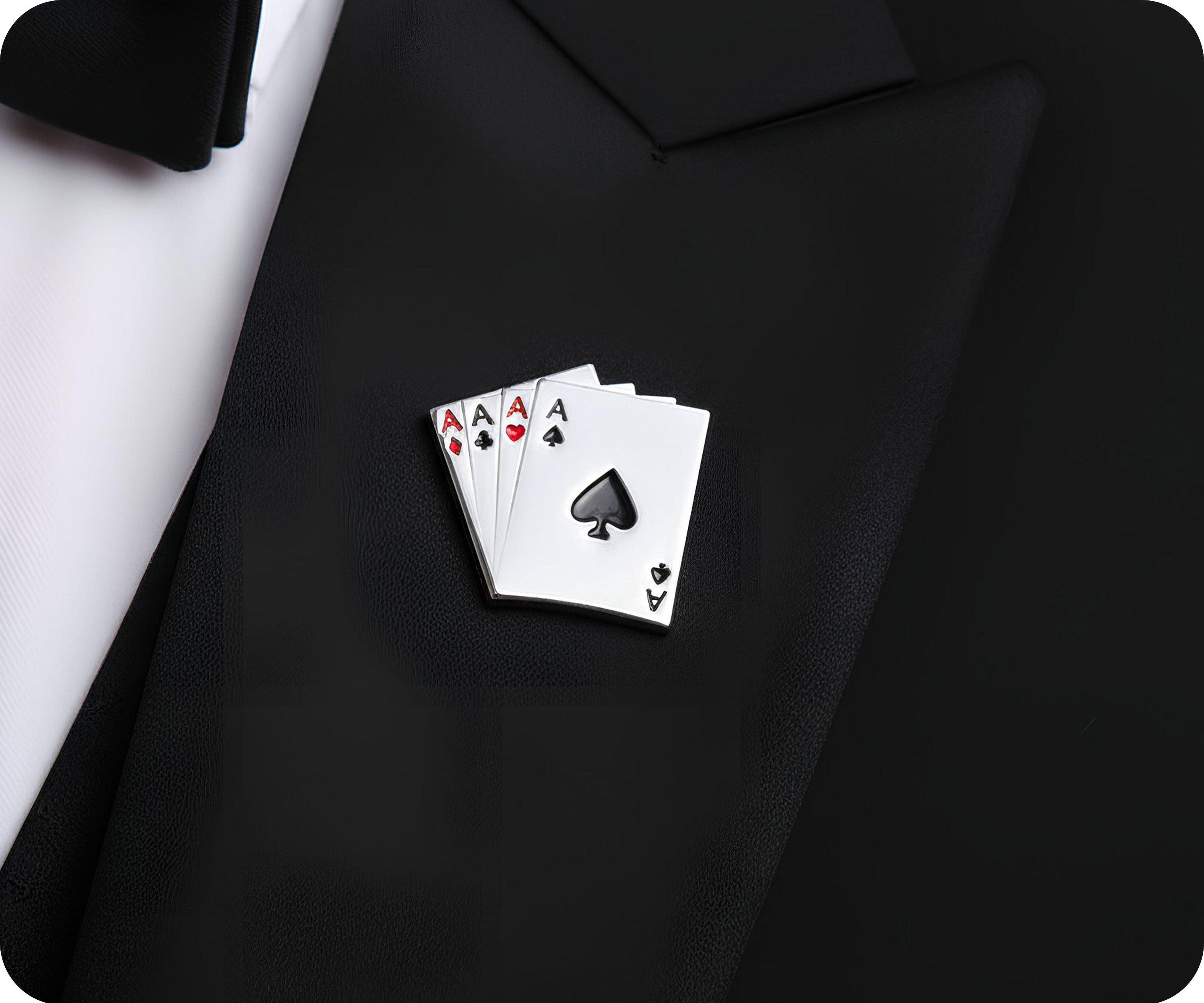 Aces Poker 4 Of A Kind Pin Badge Secondary image