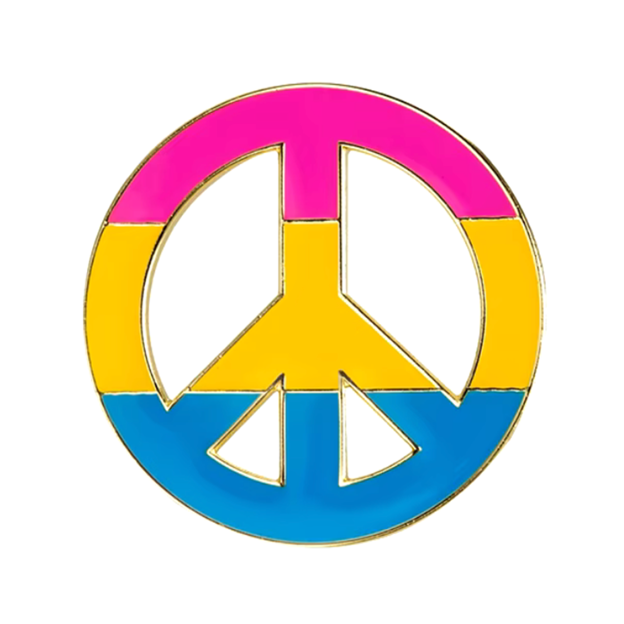 Pansexual Peace Logo Flag Pin Badge Main image