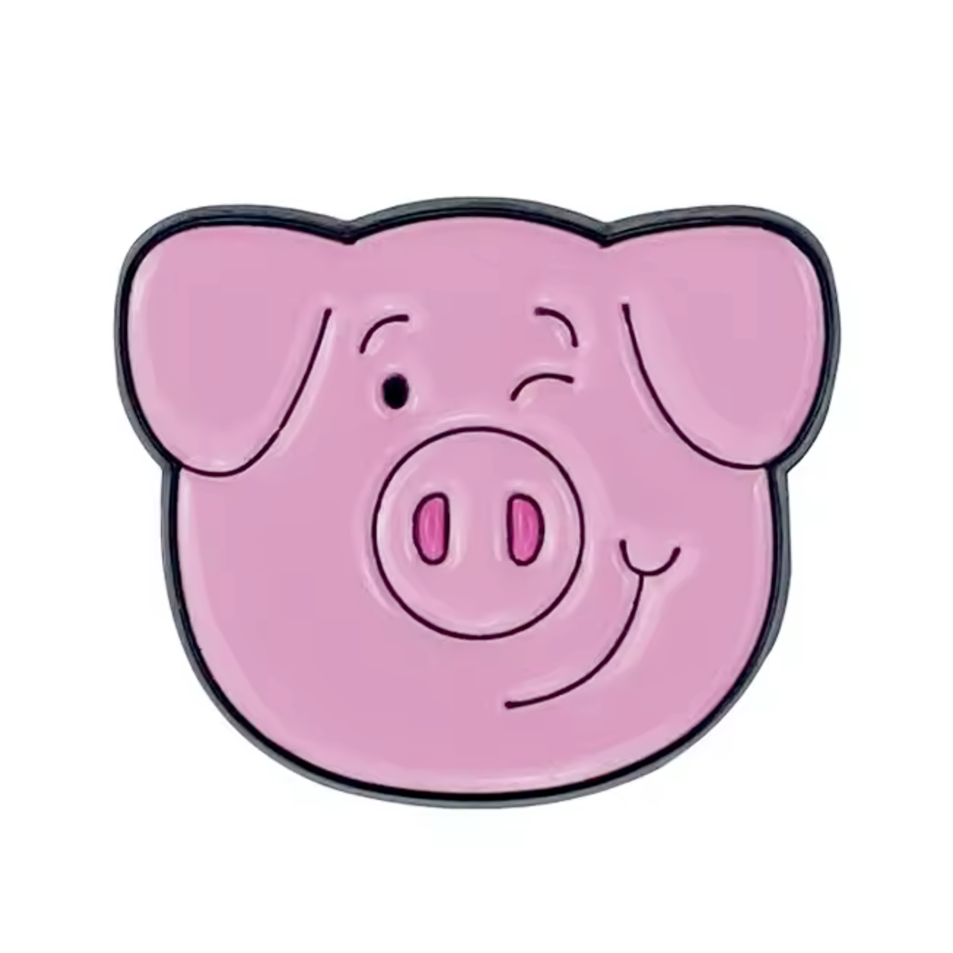 Pink Piggy Farm Animal Pin Badge