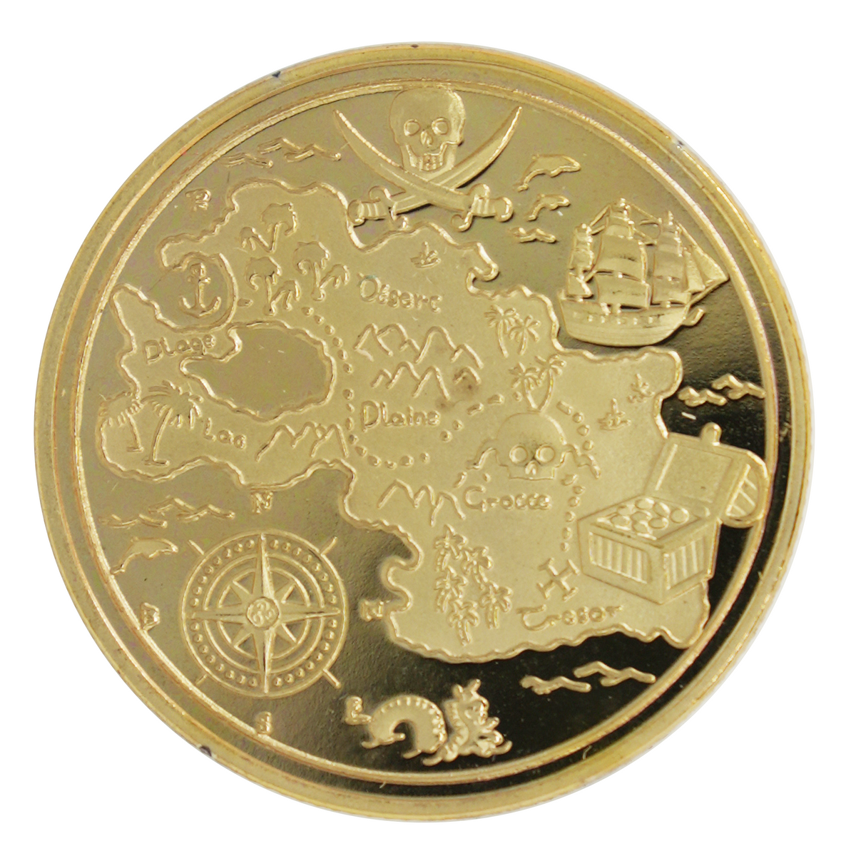 Pirate Treasure Coin – Skull & Map Design – Tigoli