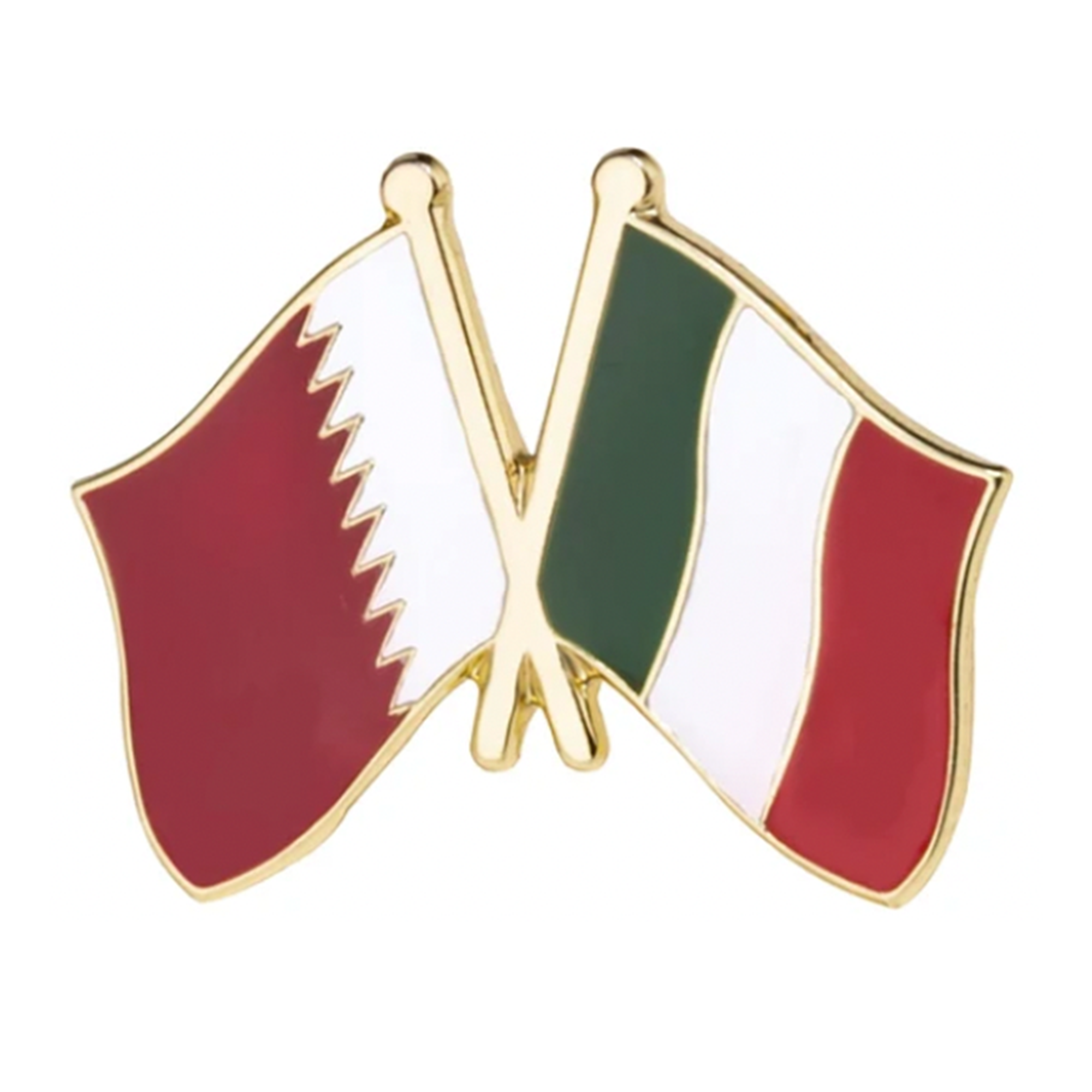 Qatar & Italy Friendship Pin Badge Main image
